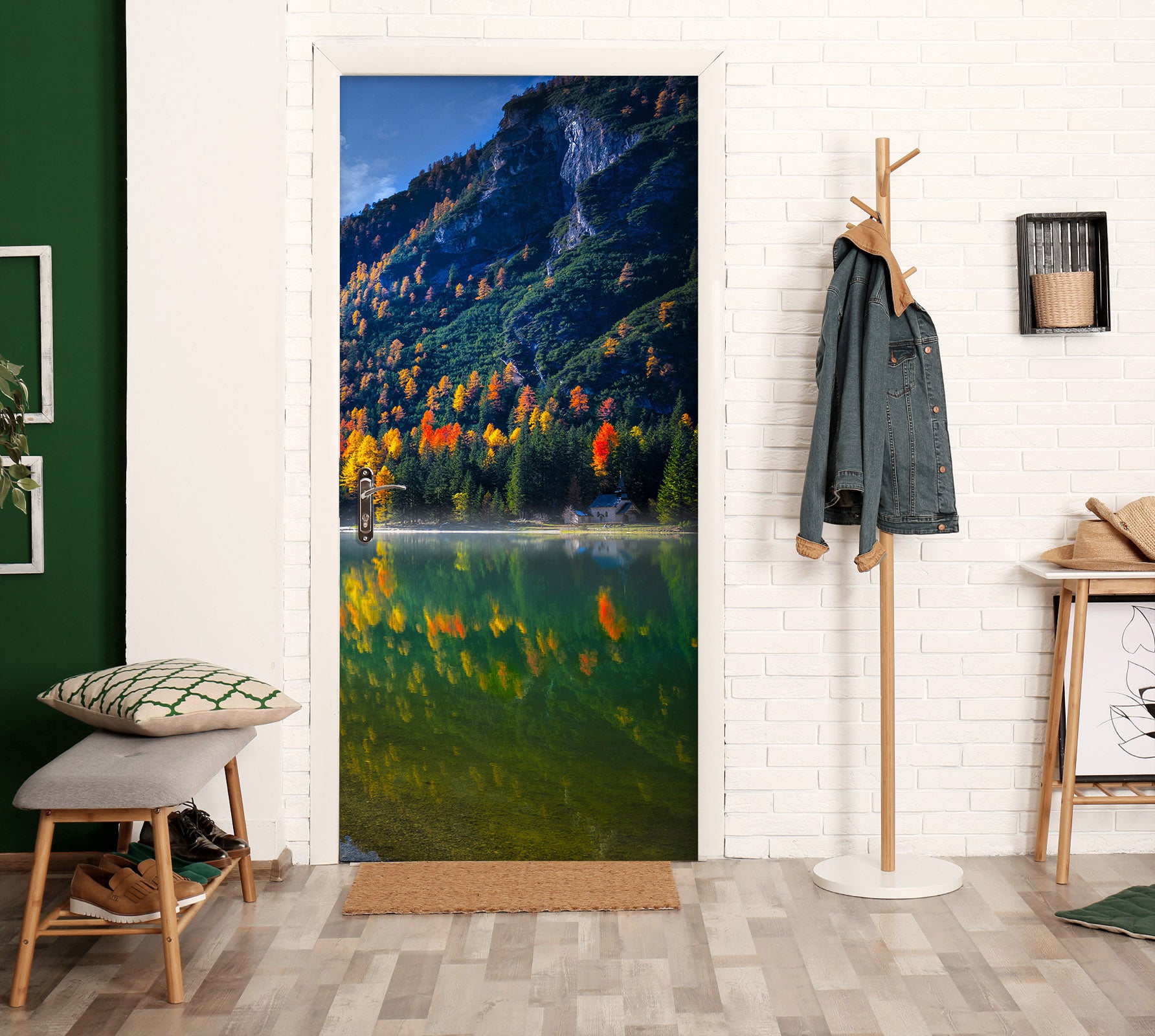 3D Lake Mountain Woods 11441 Marco Carmassi Door Mural