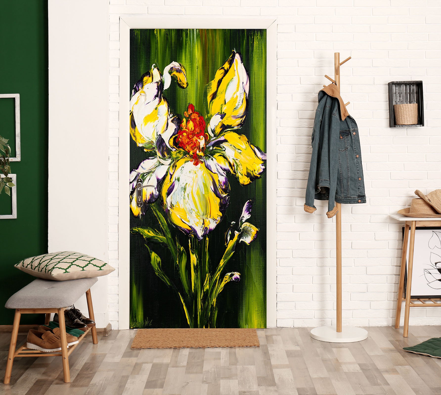 3D Yellow Flower 3299 Skromova Marina Door Mural