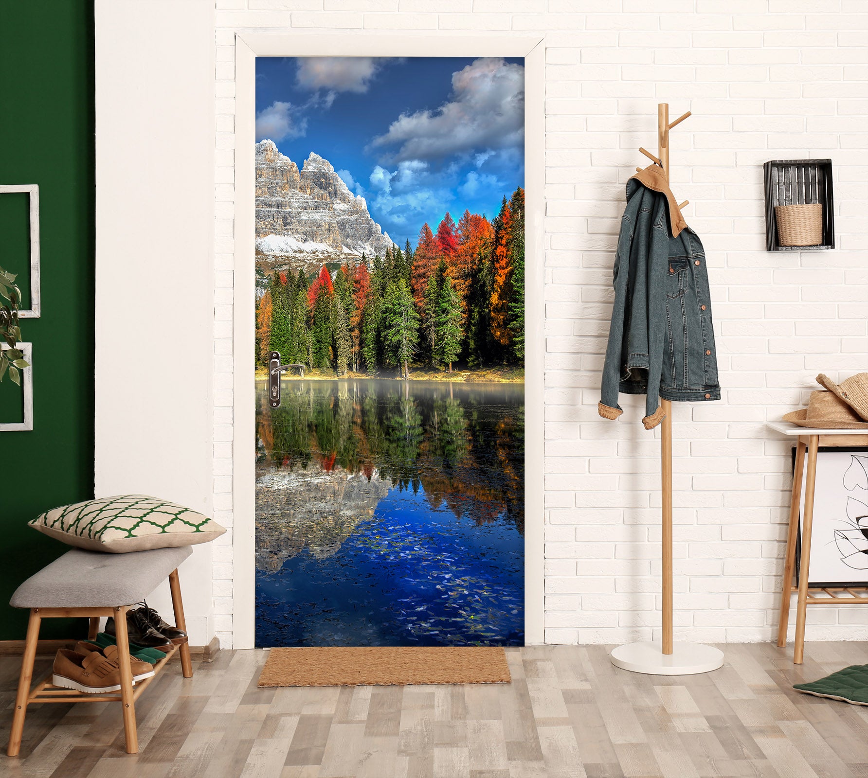 3D Woods Lake Shadow 122132 Marco Carmassi Door Mural