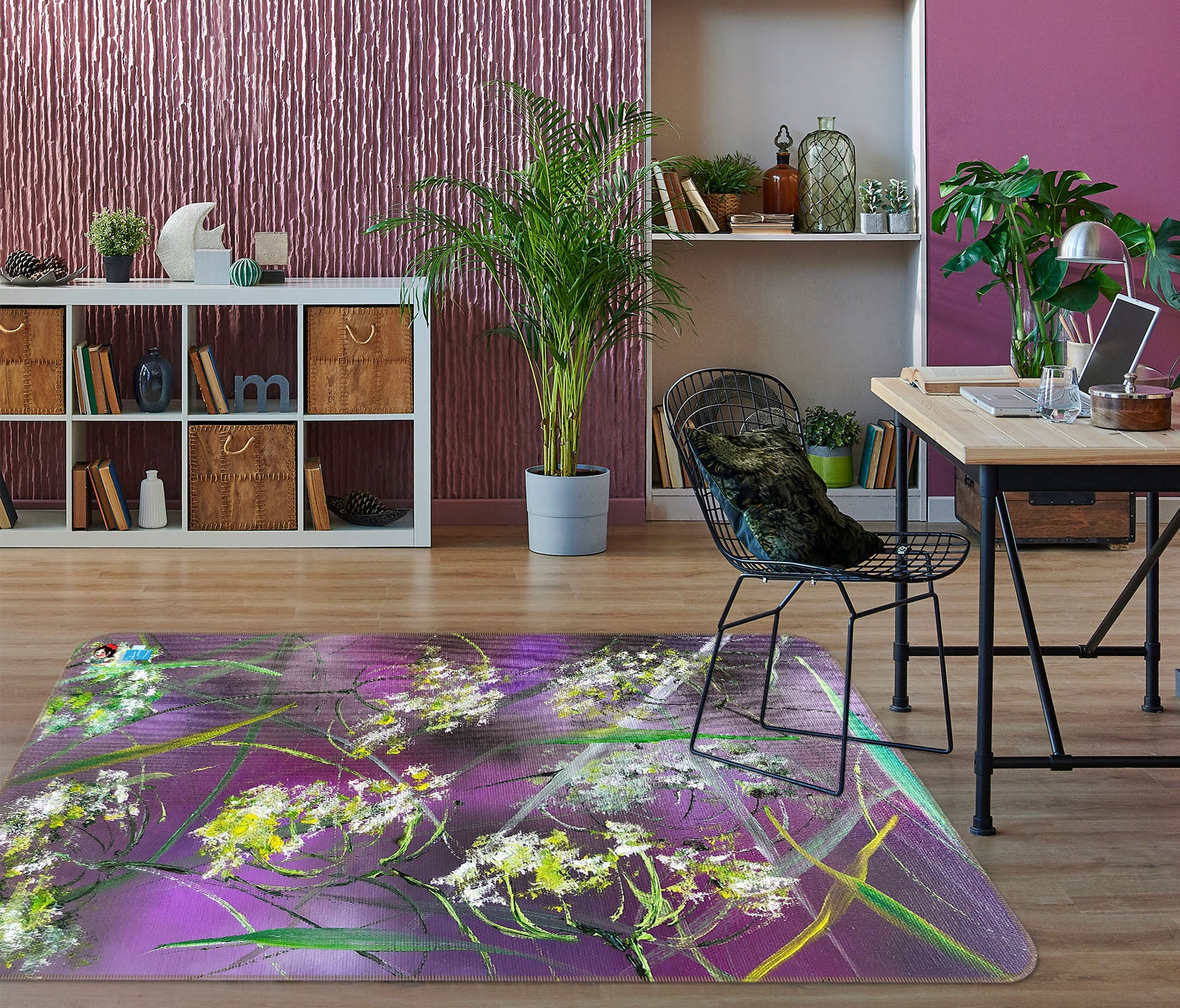 3D Painted Wildflowers 1208 Skromova Marina Rug Non Slip Rug Mat