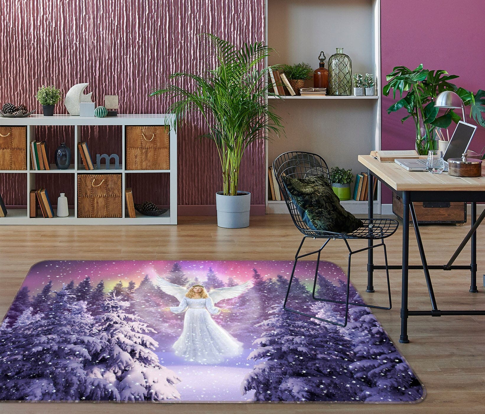 3D Snow Angel 1062 Jerry LoFaro Rug Non Slip Rug Mat Mat AJ Creativity Home 