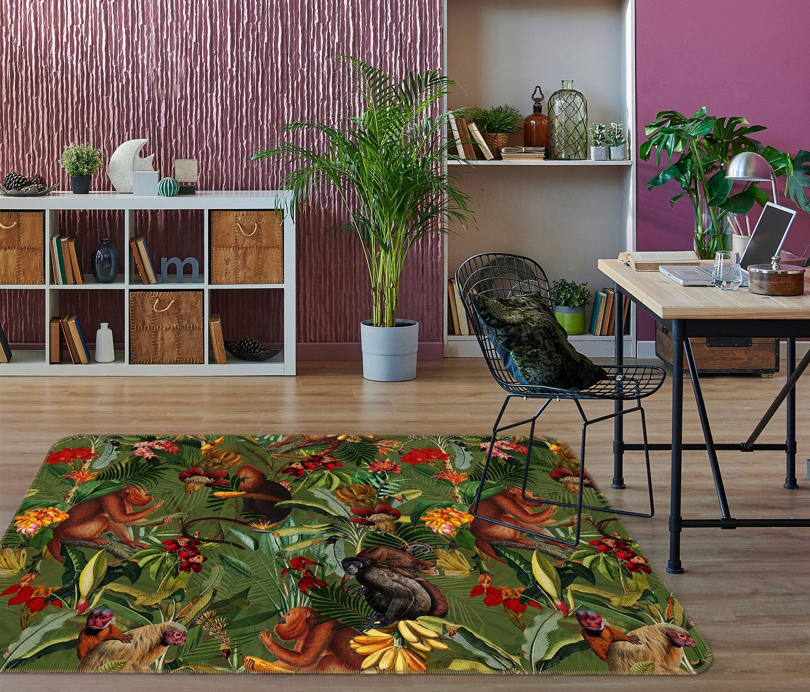 3D Colored Woods 121 Uta Naumann Rug Non Slip Rug Mat