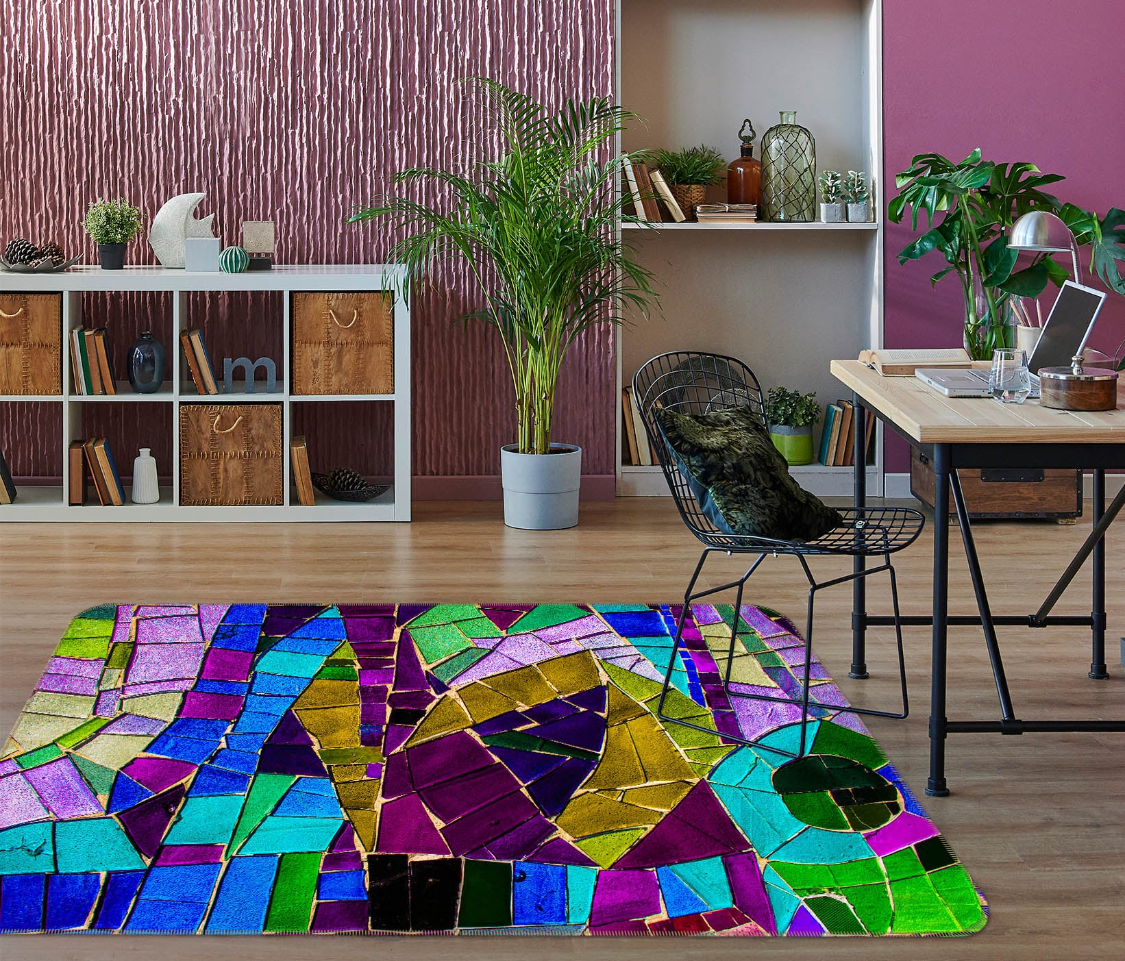 3D Color Pieces 25221 Non Slip Rug Mat