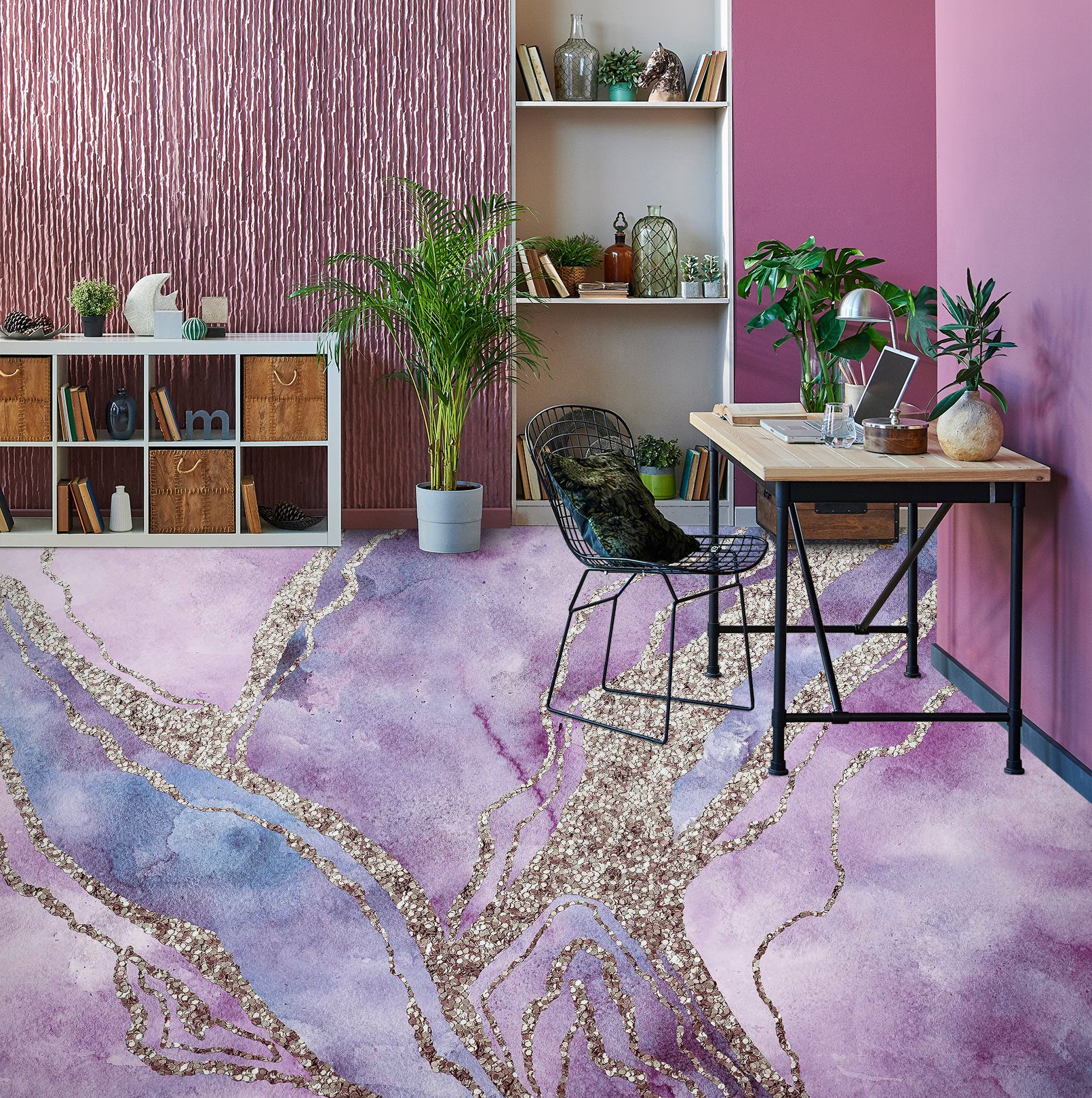 3D Light Purple Pattern 102135 Andrea Haase Floor Mural