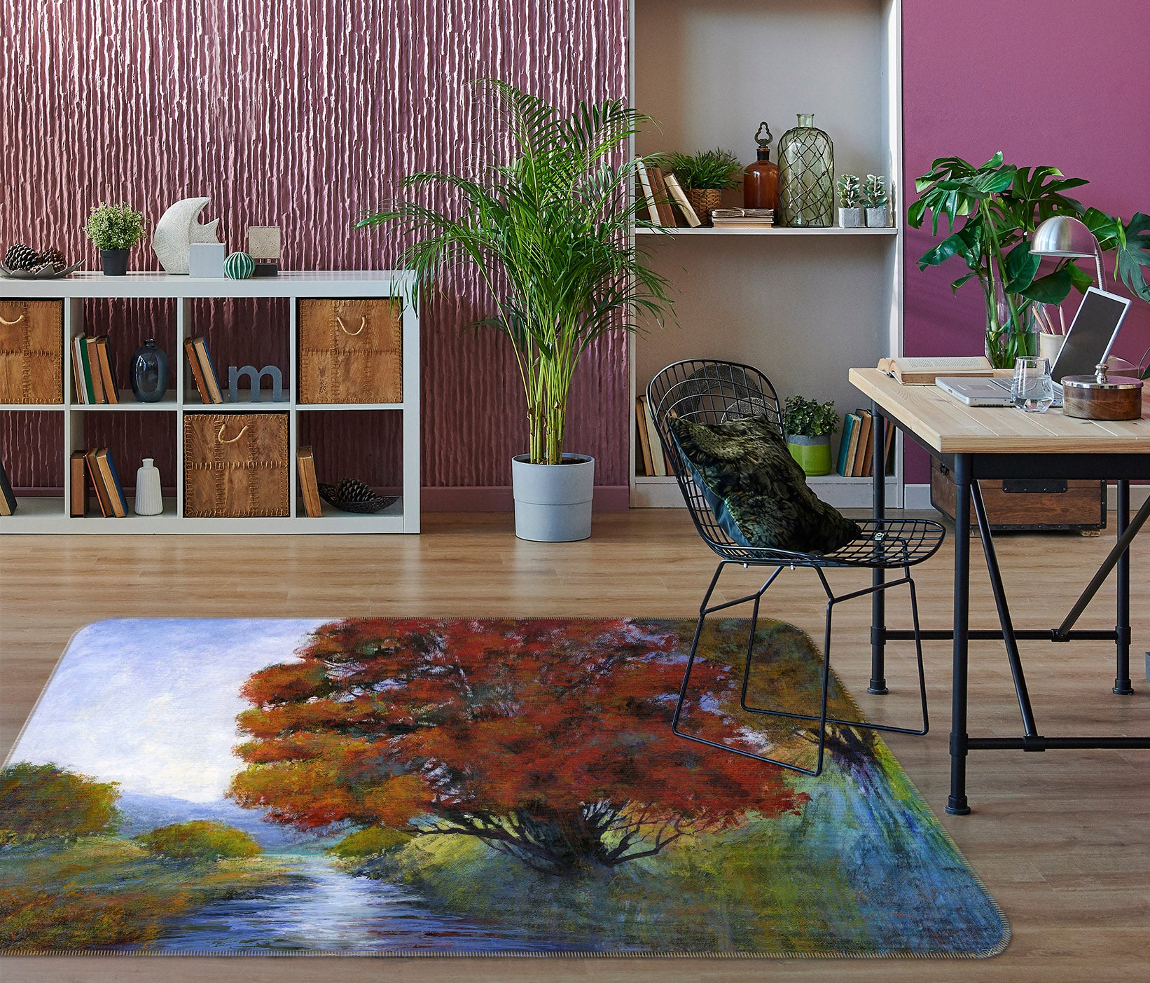 3D Forest Stream 111 Michael Tienhaara Rug Non Slip Rug Mat