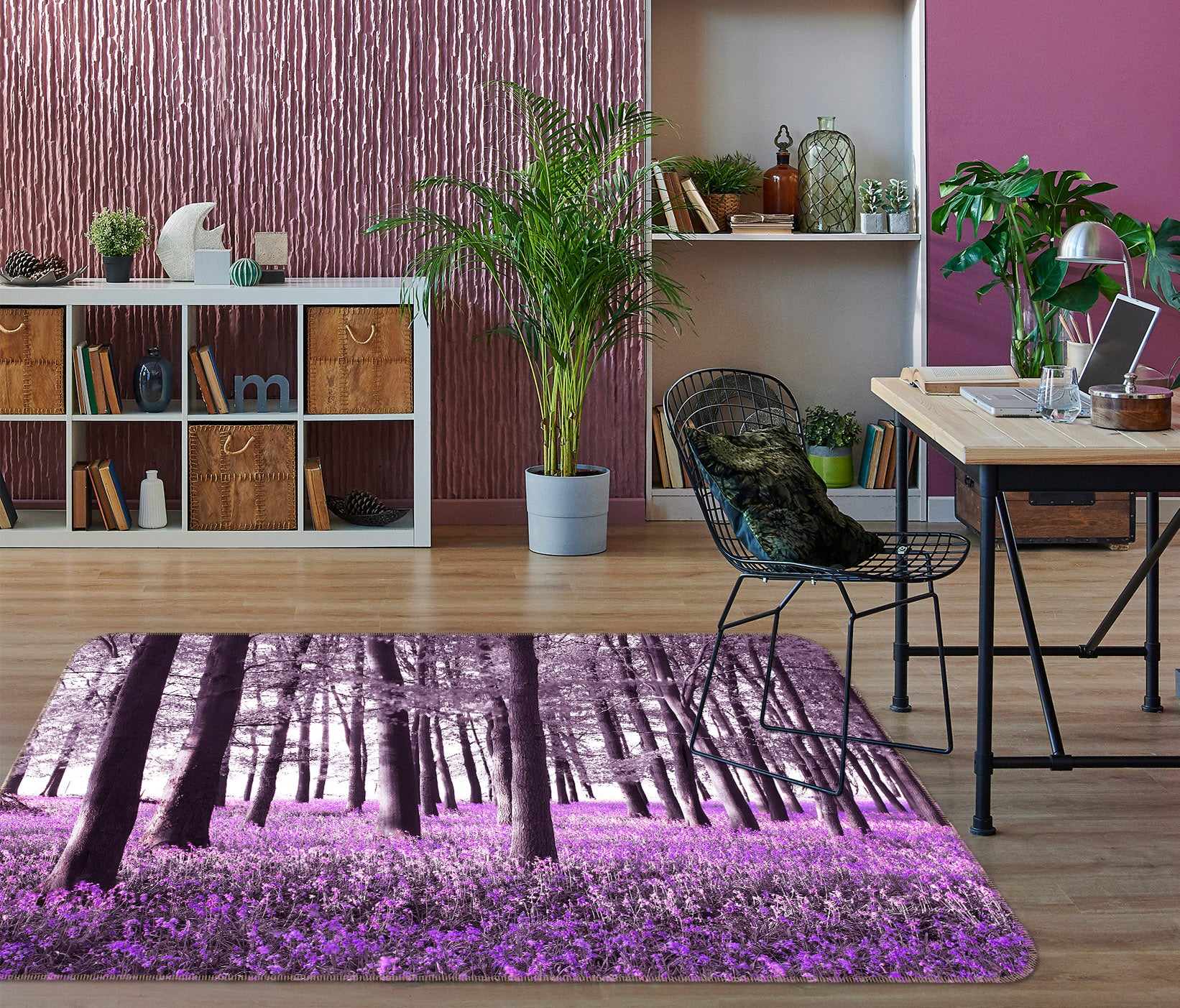 3D Purple Forest 83210 Assaf Frank Rug Non Slip Rug Mat