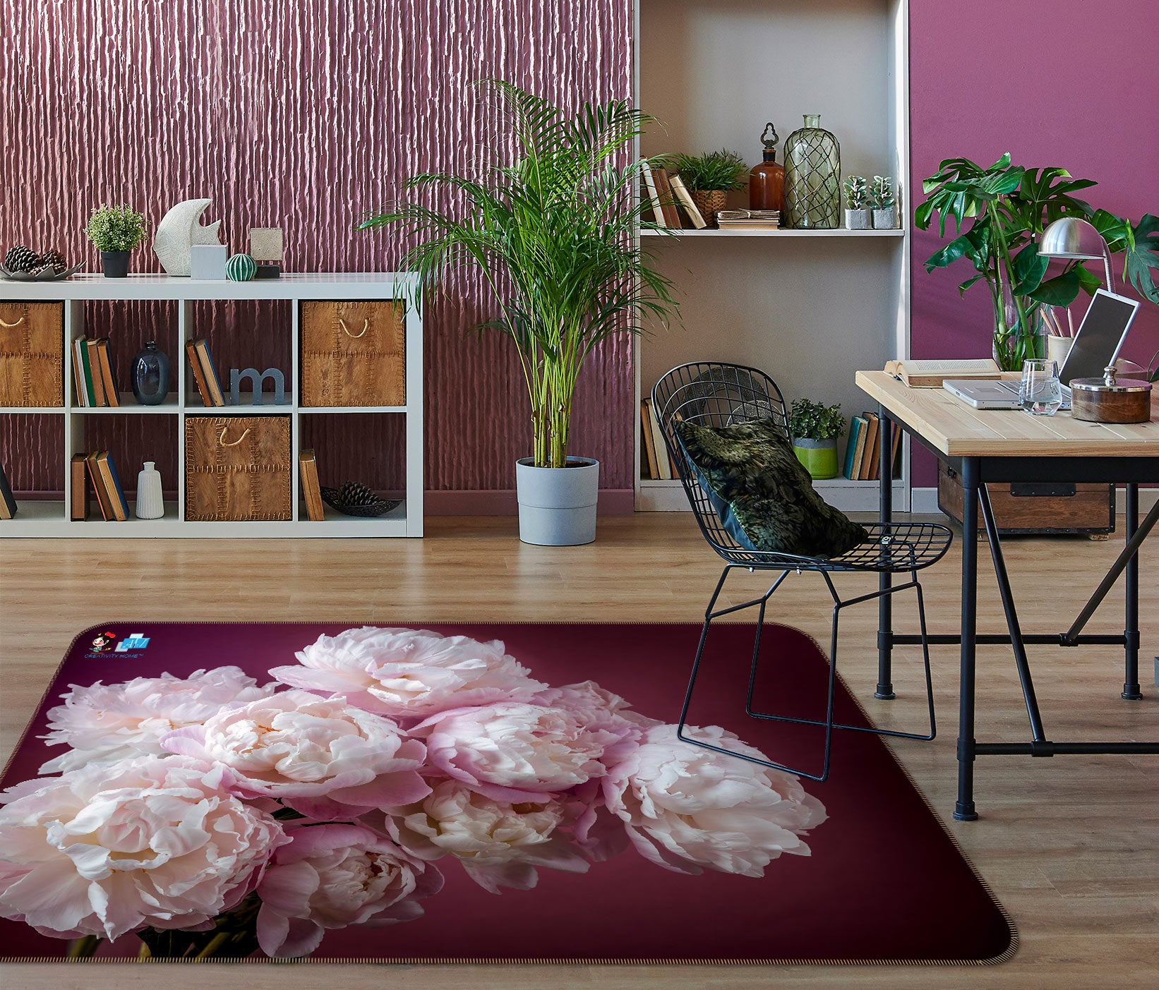 3D Pink Flower 6823 Assaf Frank Rug Non Slip Rug Mat