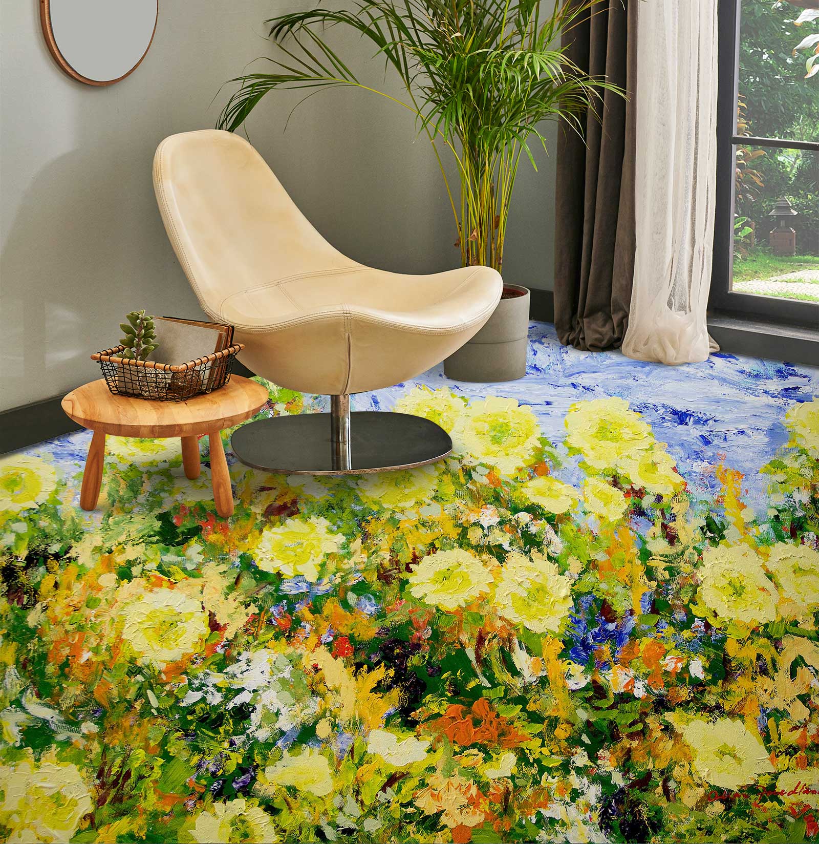 3D Yellow Flowers 9679 Allan P. Friedlander Floor Mural