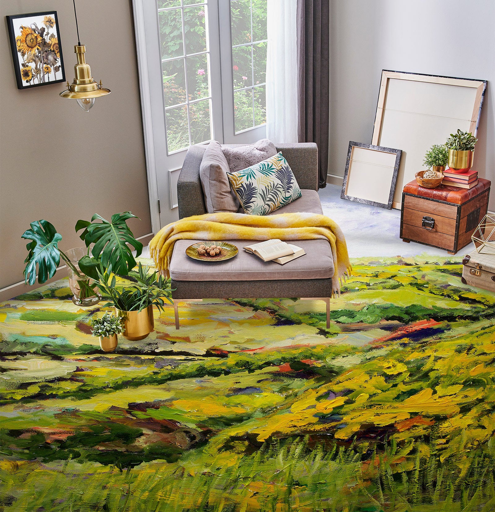 3D Grassland Painting 9648 Allan P. Friedlander Floor Mural