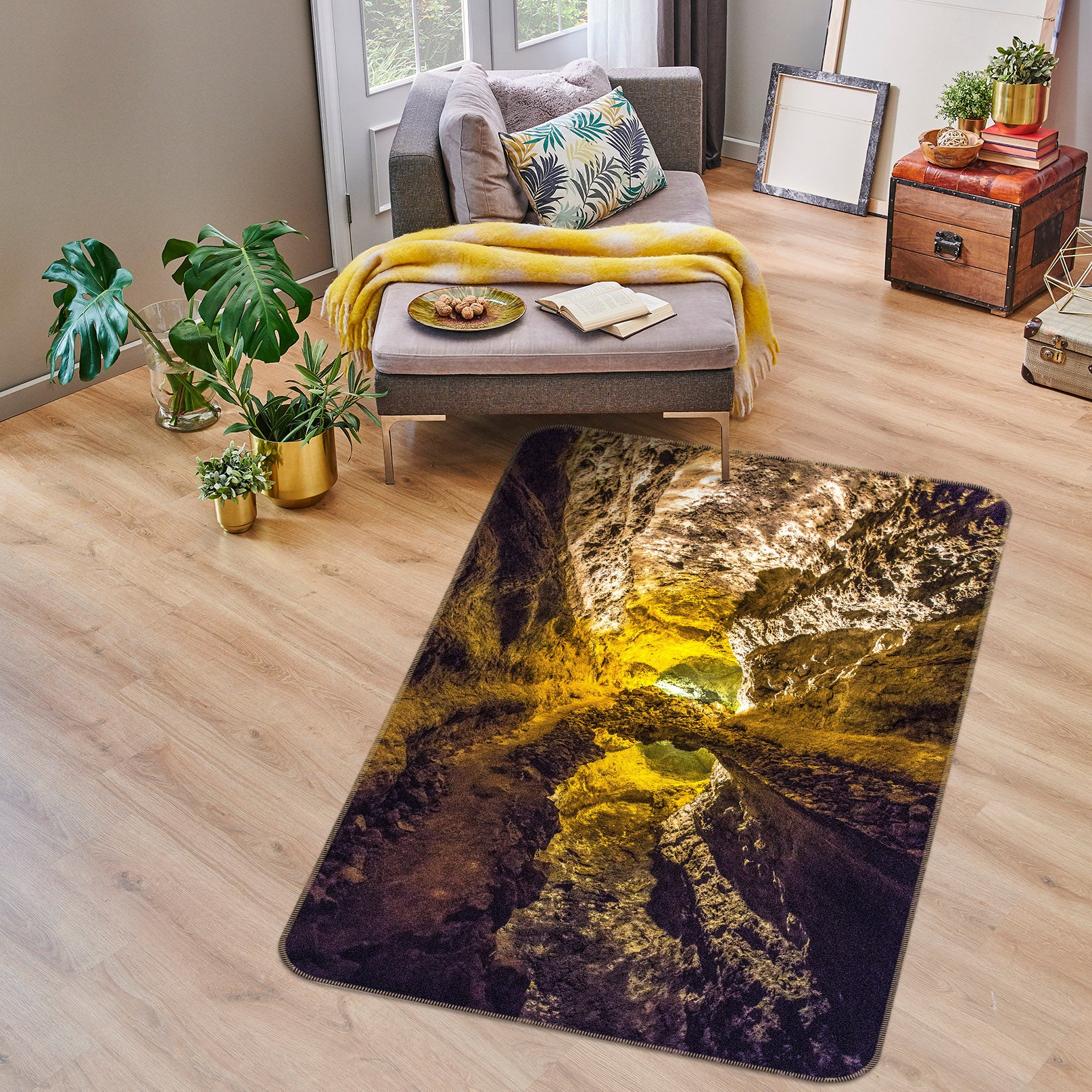 3D Stone Cave 26067 Non Slip Rug Mat