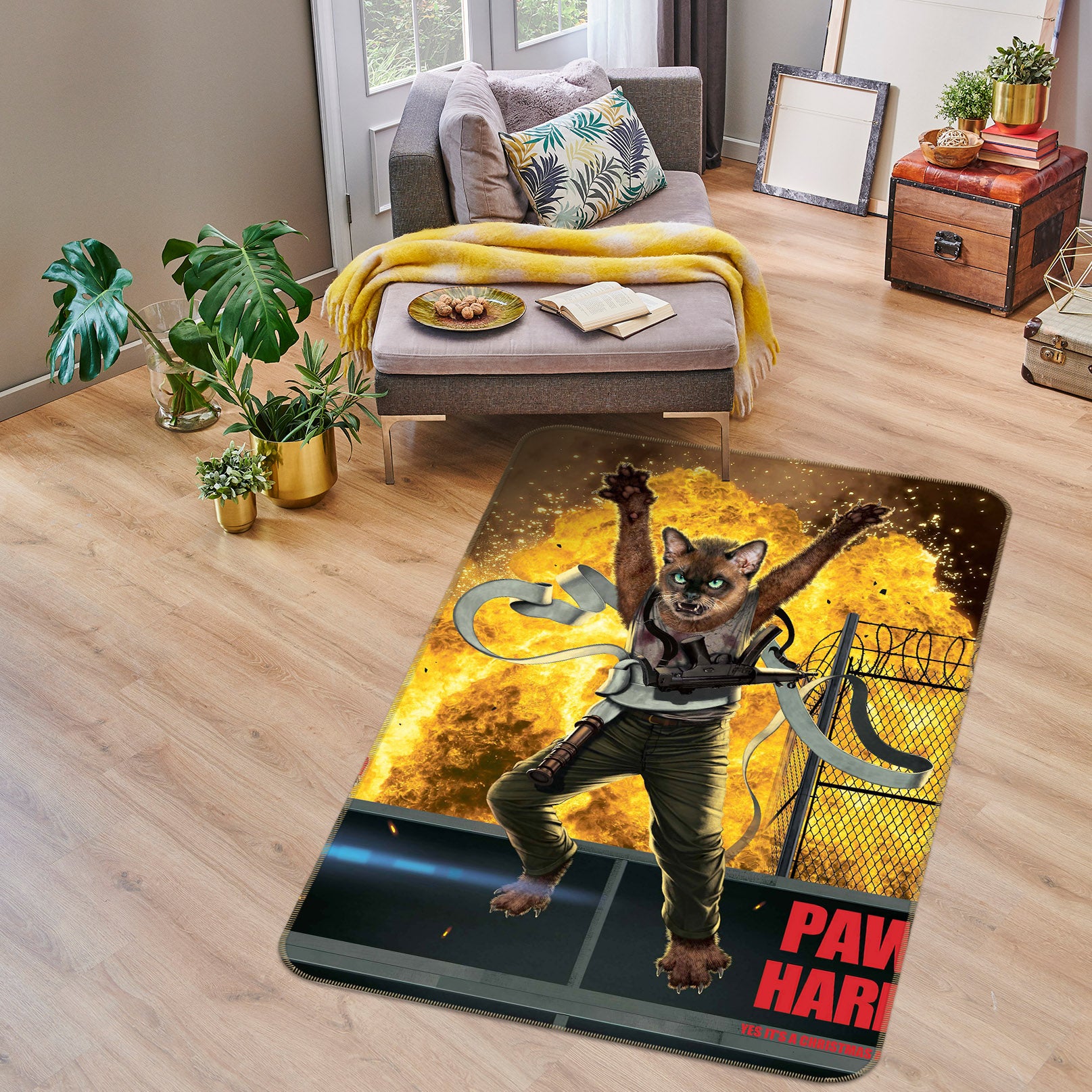 3D Cat Man 84243 Vincent Hie Rug Non Slip Rug Mat