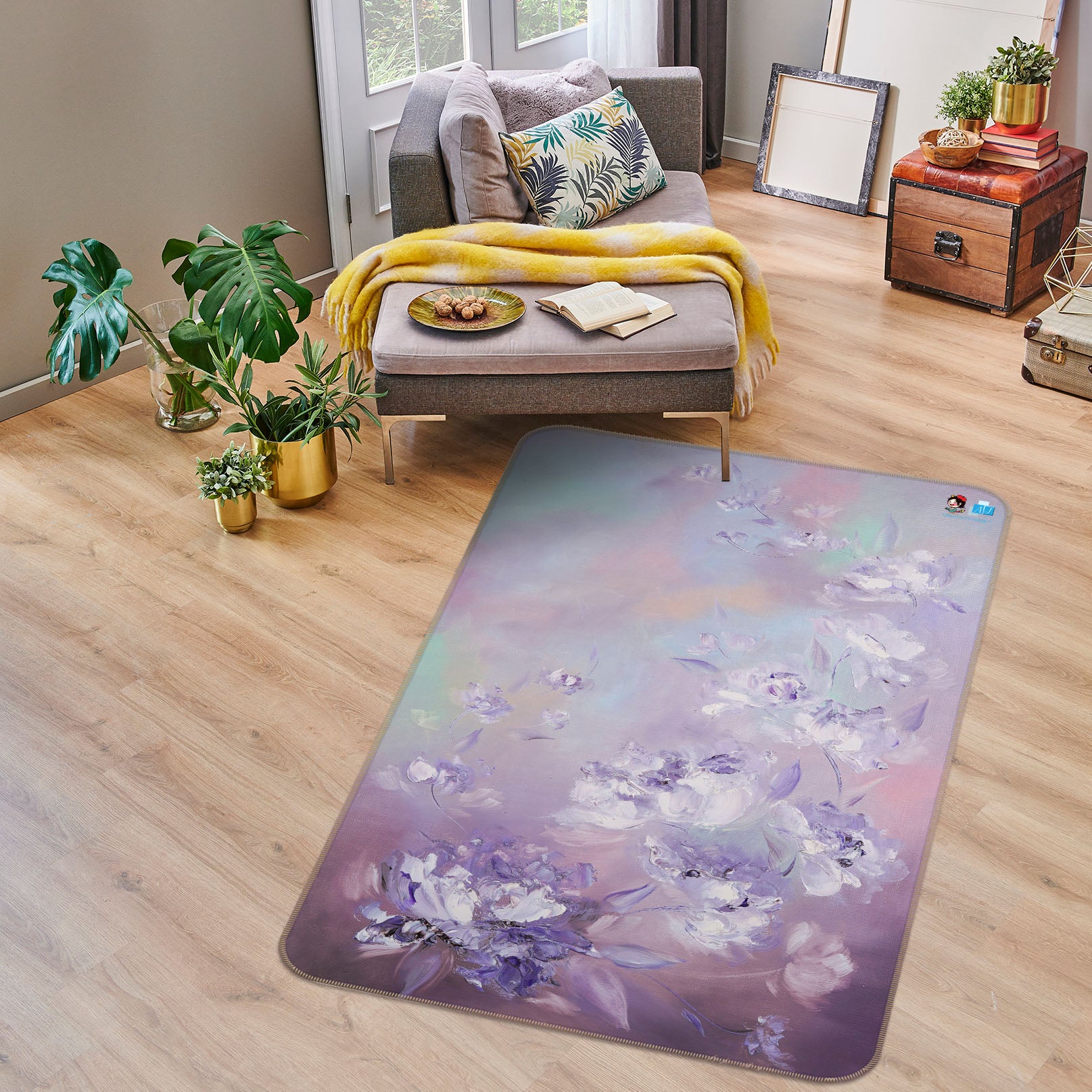 3D Beautiful Flower 1272 Skromova Marina Rug Non Slip Rug Mat