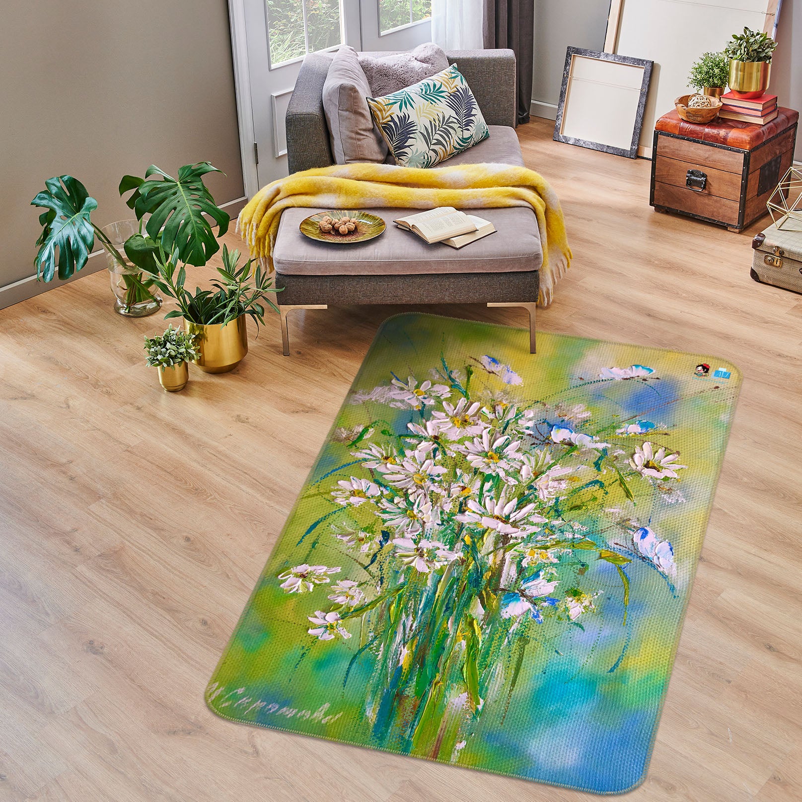 3D Painted Bouquet 1266 Skromova Marina Rug Non Slip Rug Mat