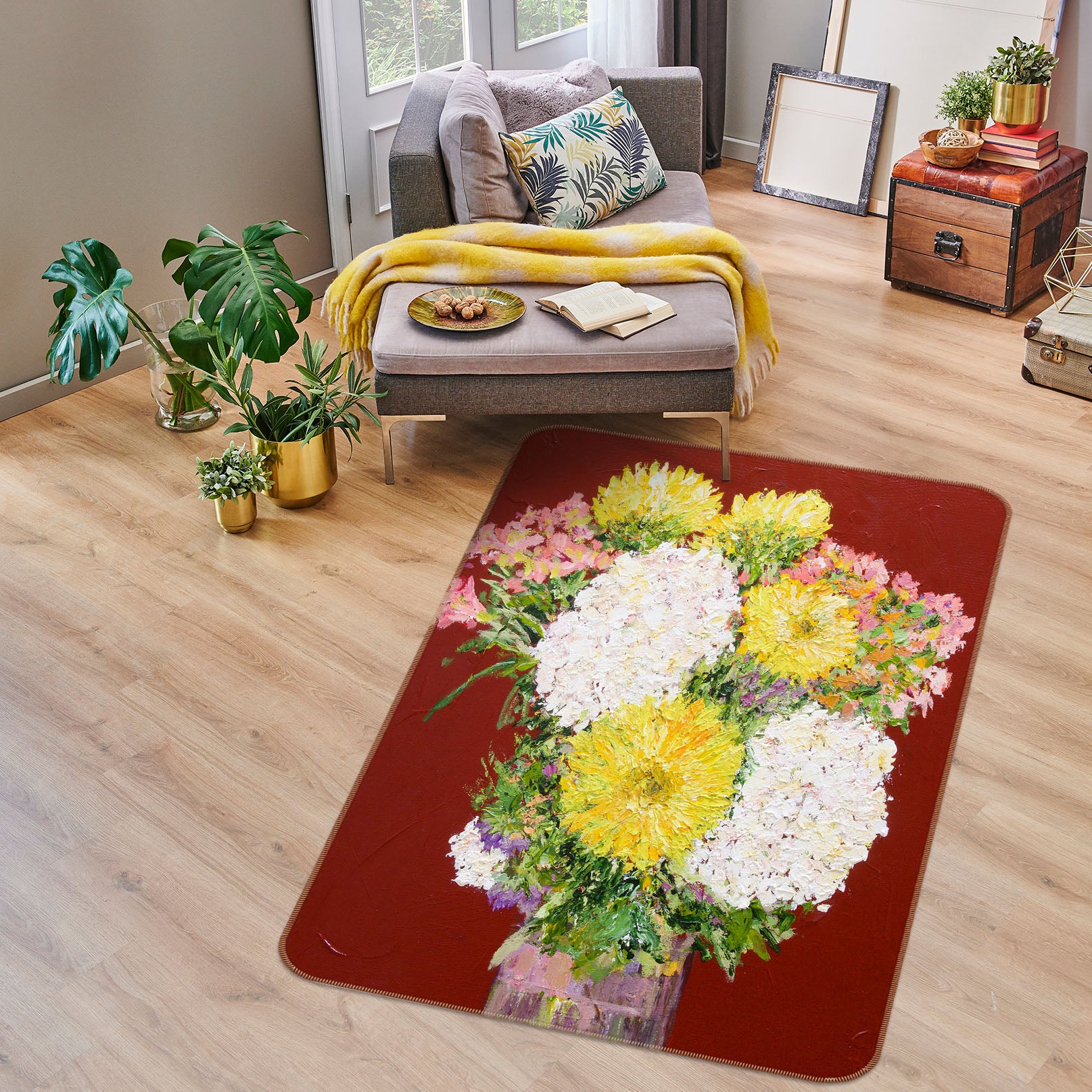 3D Feeling Happy 3005 Allan P. Friedlander Rug Non Slip Rug Mat