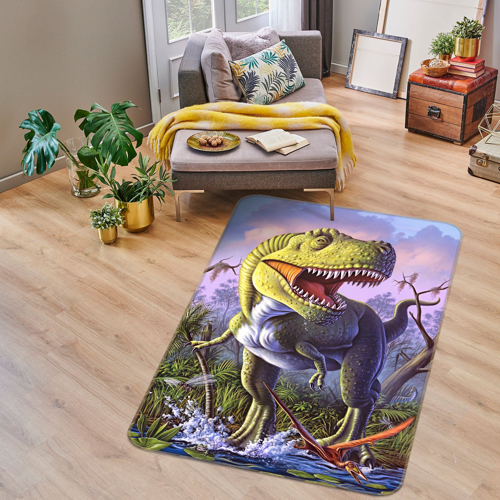 3D Dinosaur 83096 Jerry LoFaro Rug Non Slip Rug Mat