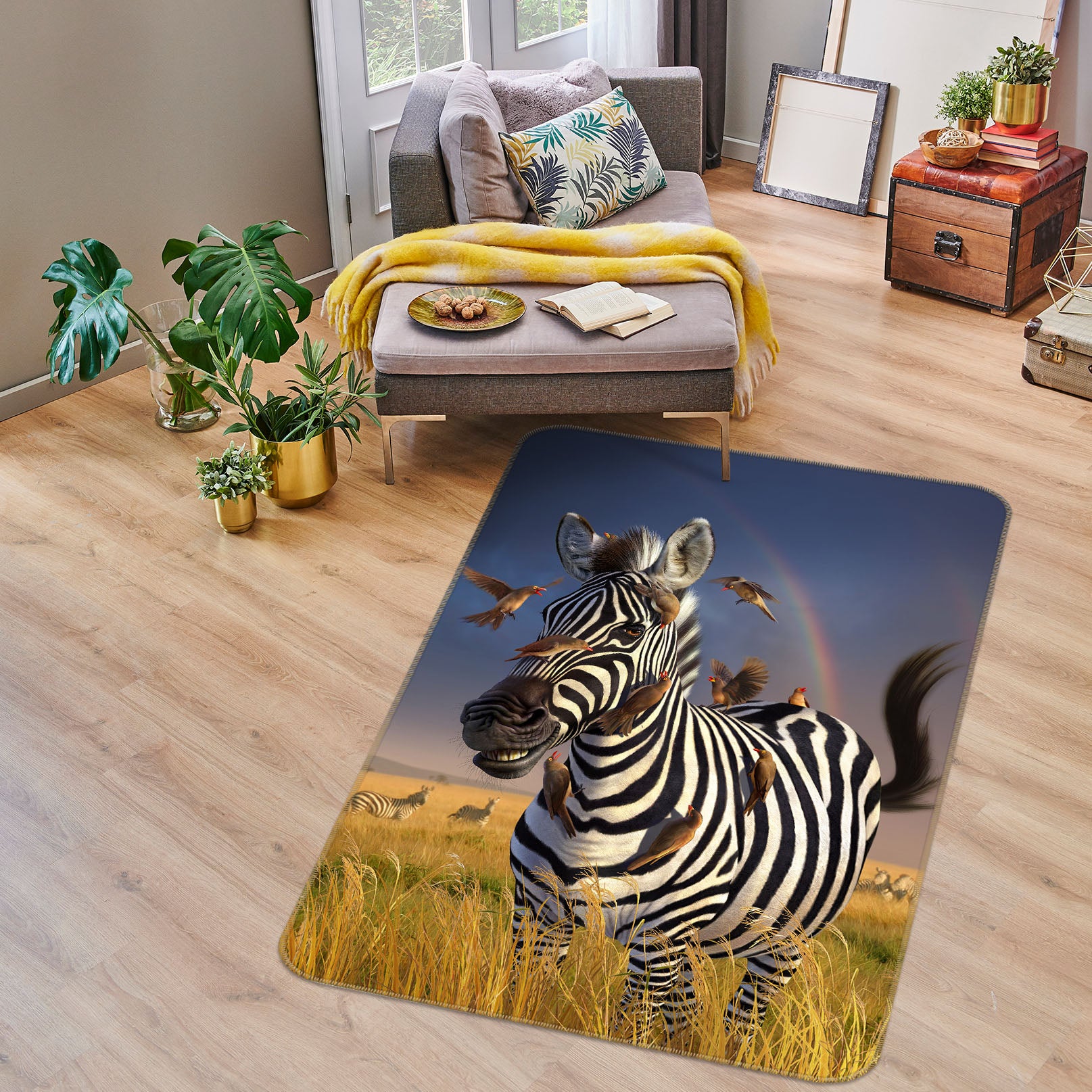 3D Zebra 83113 Jerry LoFaro Rug Non Slip Rug Mat