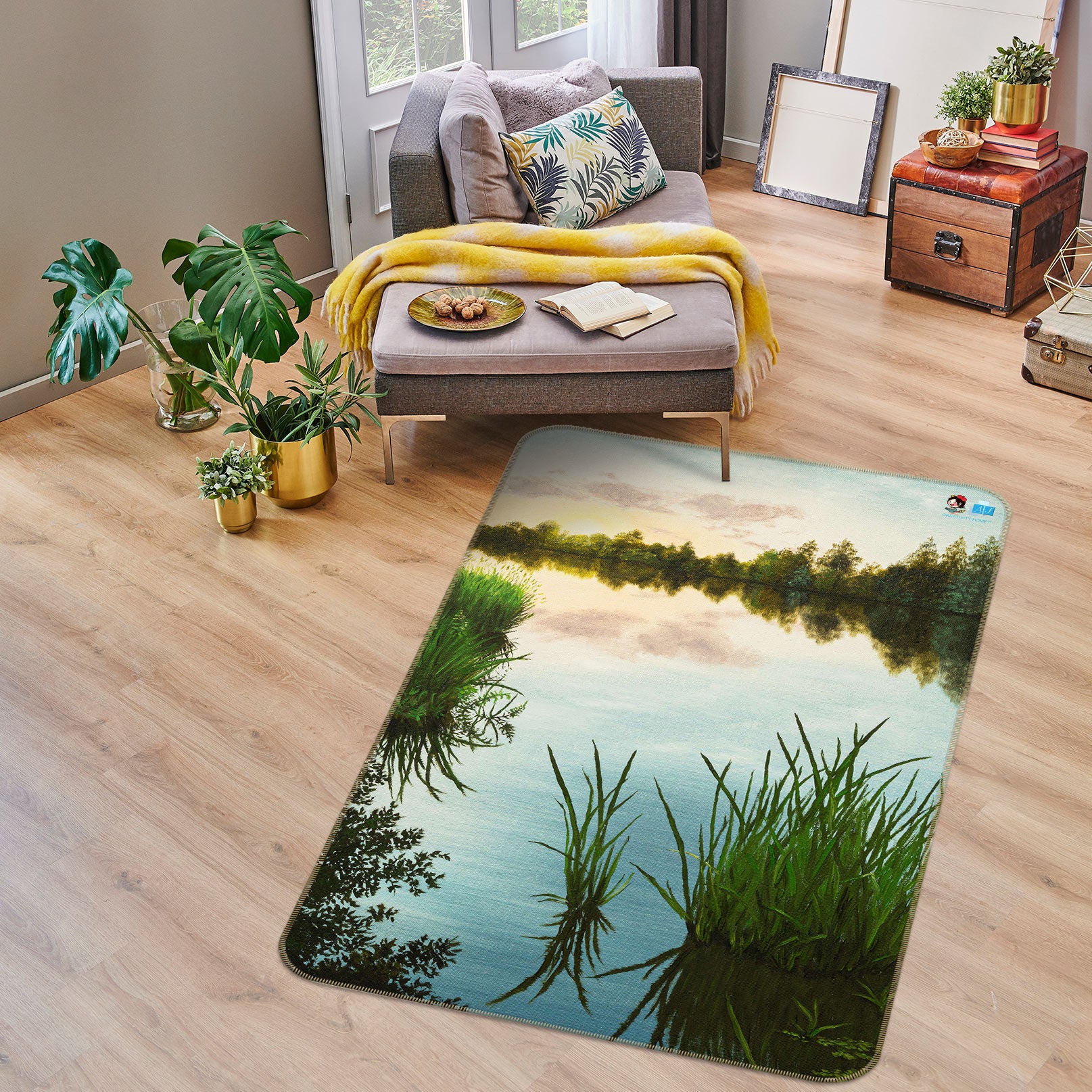 3D Riverside Grass 18107 Marina Zotova Rug Non Slip Rug Mat