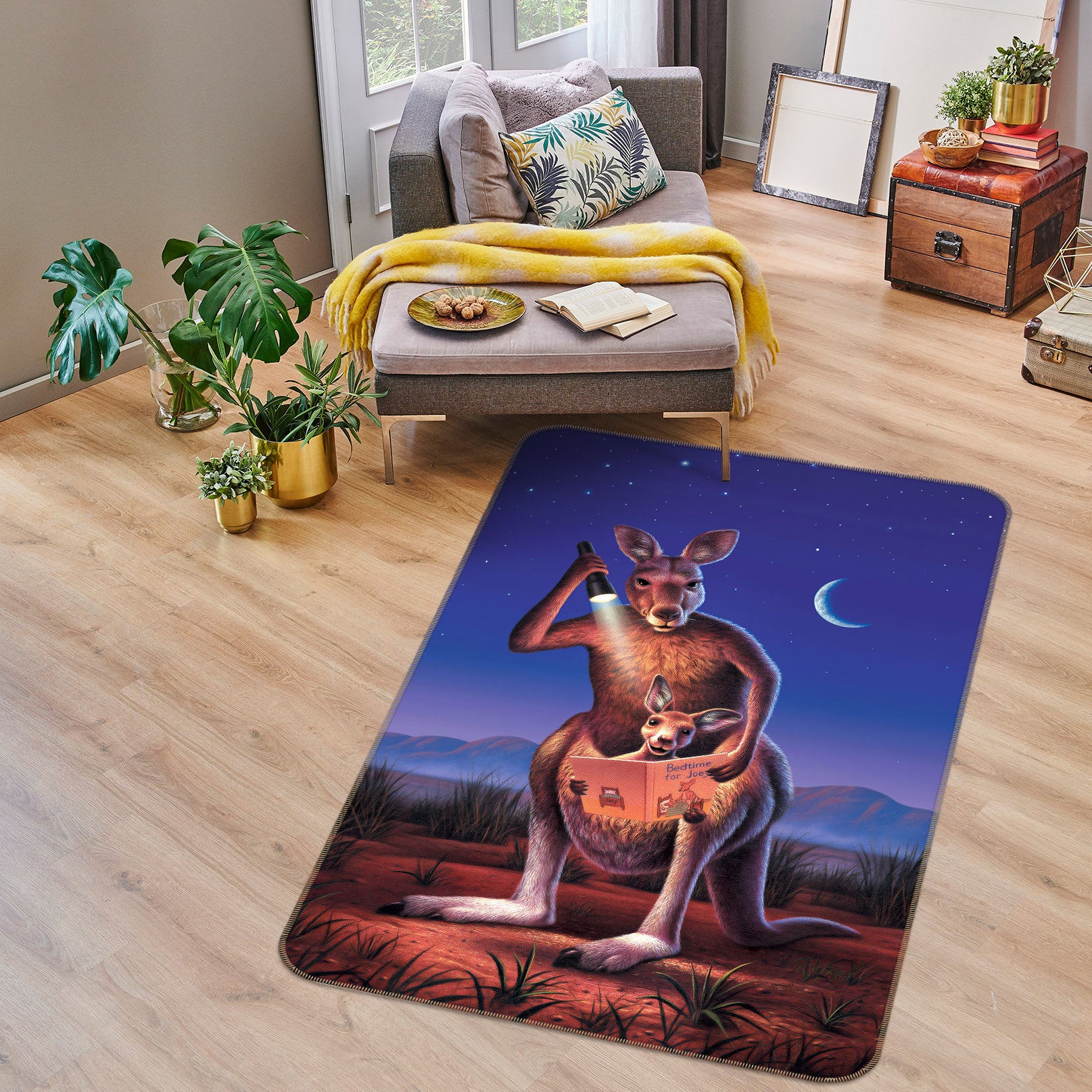 3D Kangaroo 83097 Jerry LoFaro Rug Non Slip Rug Mat