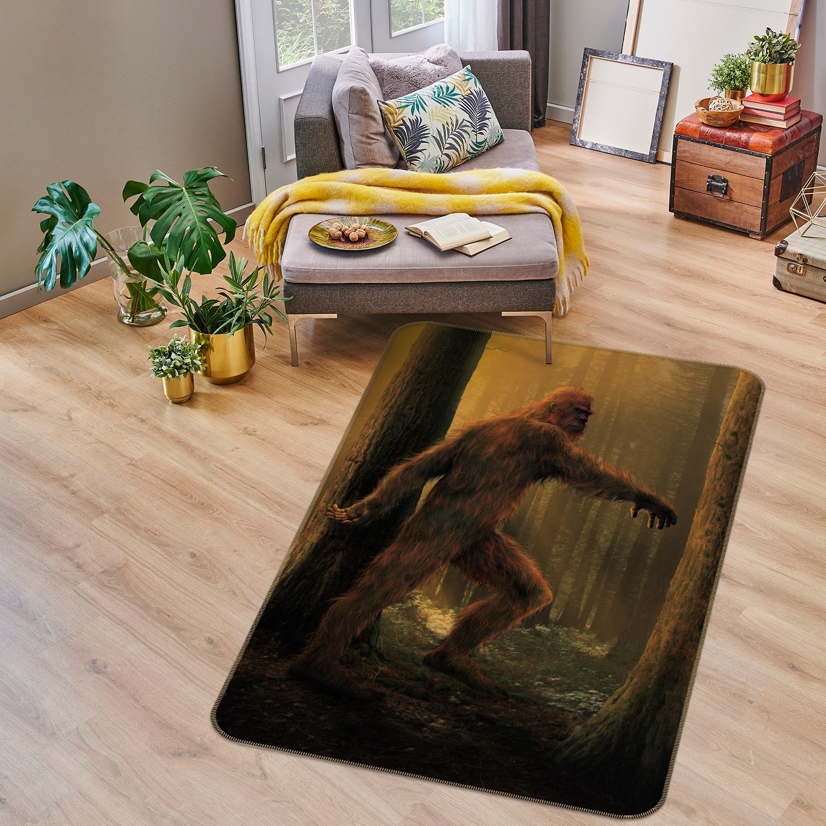 3D Bigfoot Woods 84198 Vincent Hie Rug Non Slip Rug Mat