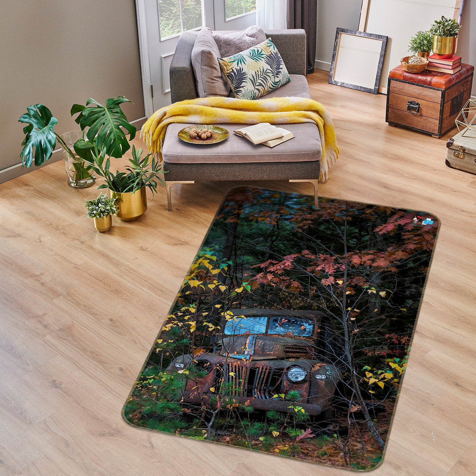 3D Scrap Car 85090 Jerry LoFaro Rug Non Slip Rug Mat