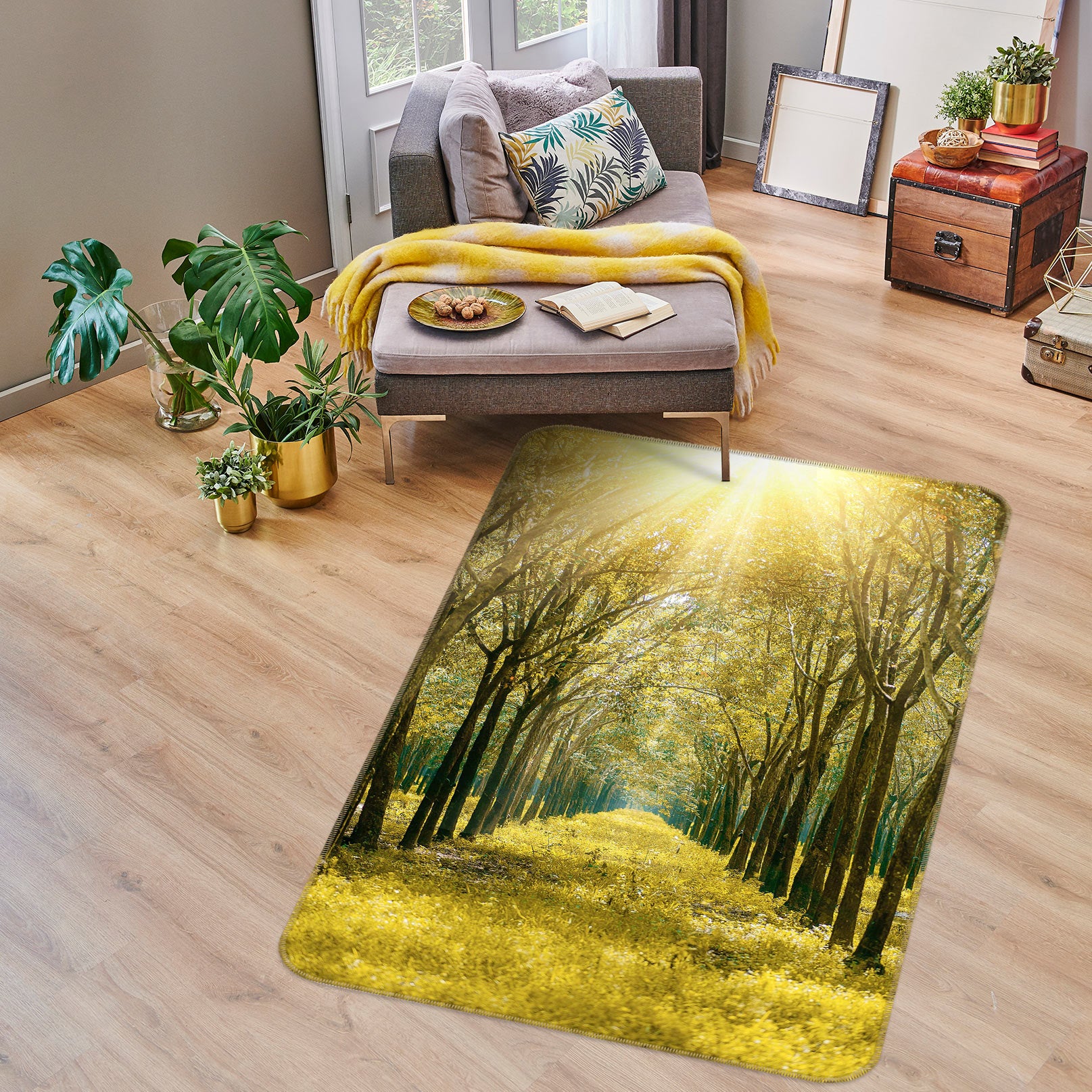 3D Branches Environment Fog 77244 Non Slip Rug Mat