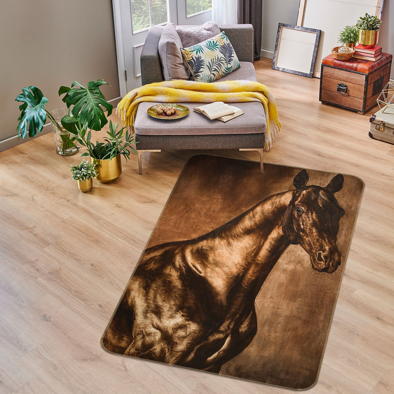 3D Dark Horse 38197 Animal Non Slip Rug Mat