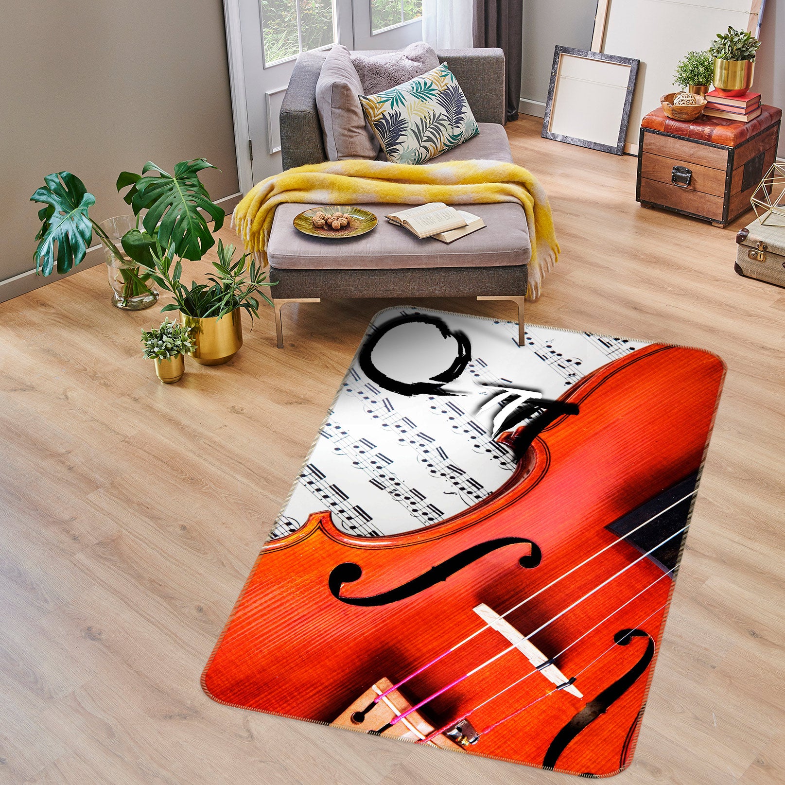 3D Violin 76121 Non Slip Rug Mat