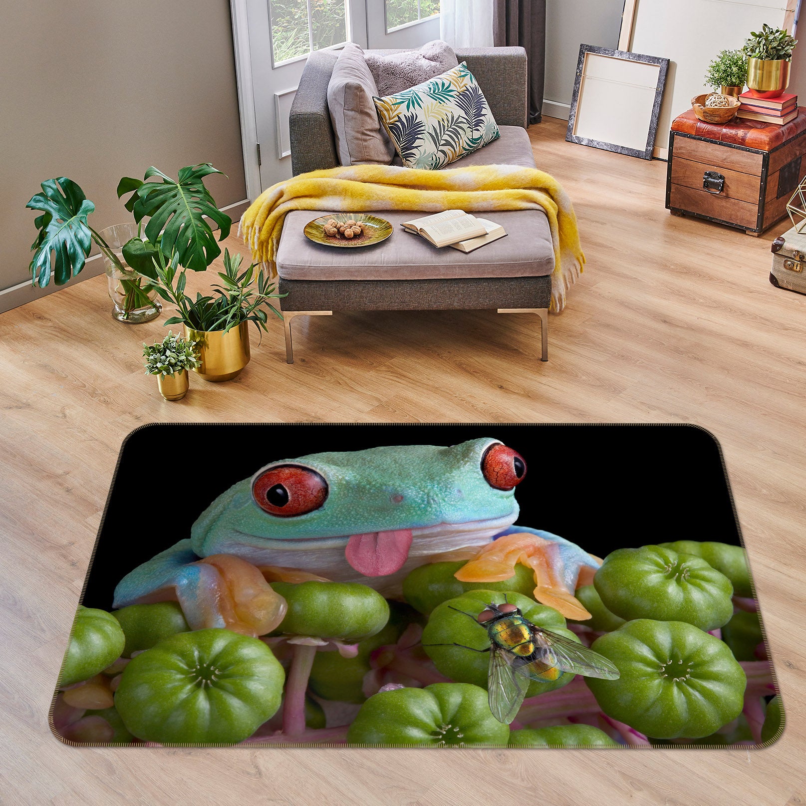 3D Frog Flies 68162 Animal Non Slip Rug Mat