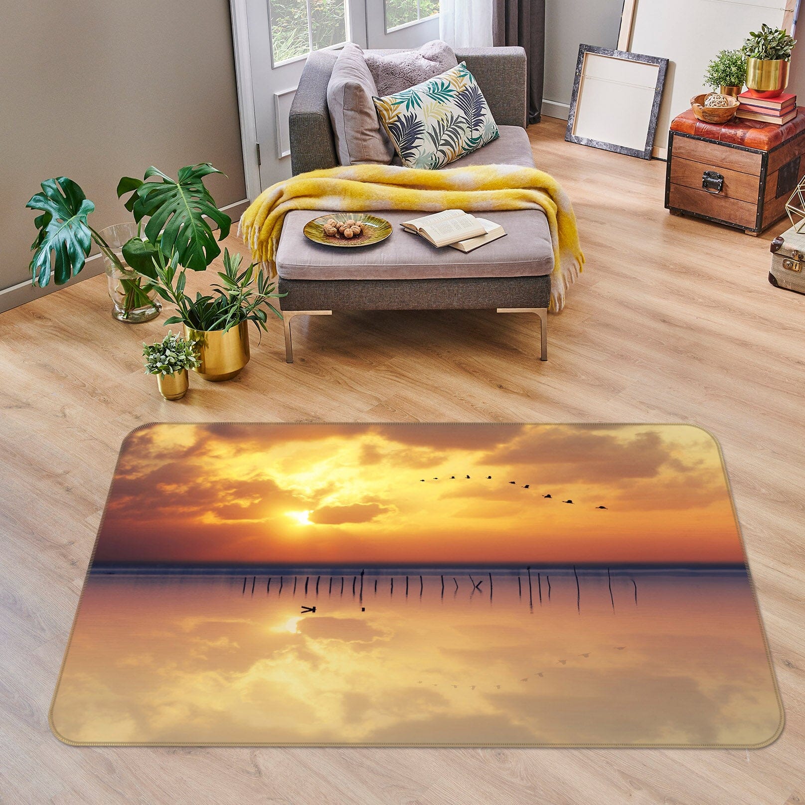 3D Sunset River 1128 Marco Carmassi Rug Non Slip Rug Mat Mat AJ Creativity Home 