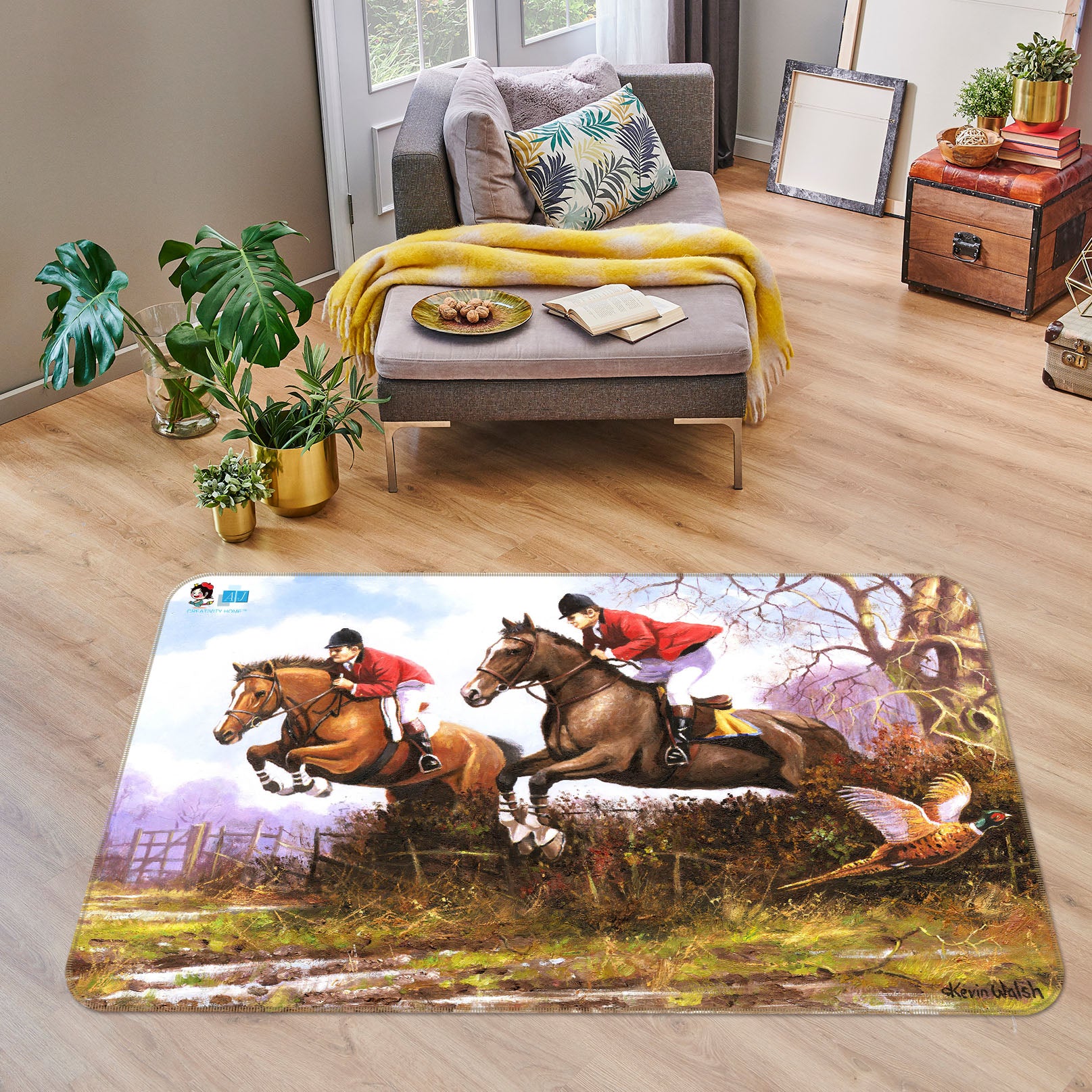 3D Stocky Horse 005 Kevin Walsh Rug Non Slip Rug Mat