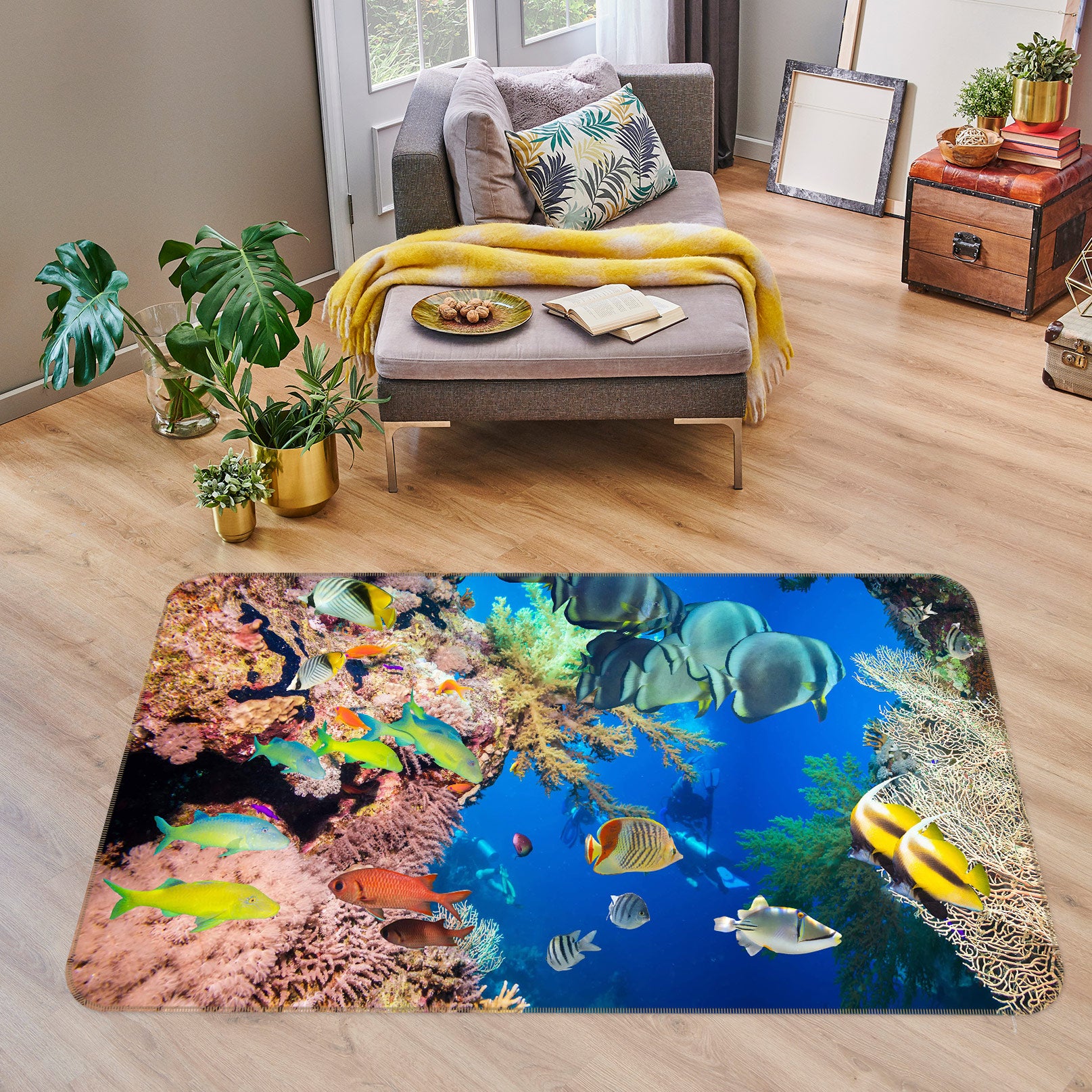 3D Seabed Fish 77221 Non Slip Rug Mat