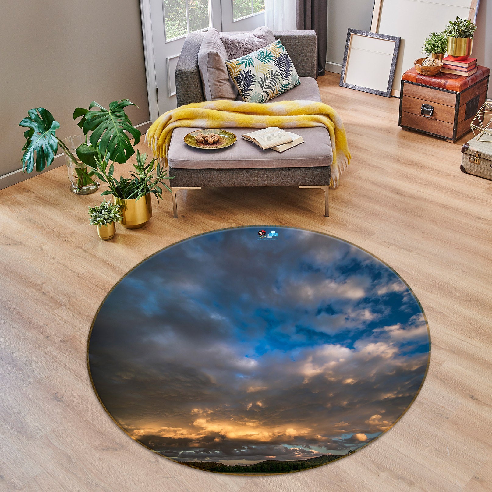 3D Sky 85106 Jerry LoFaro Rug Round Non Slip Rug Mat