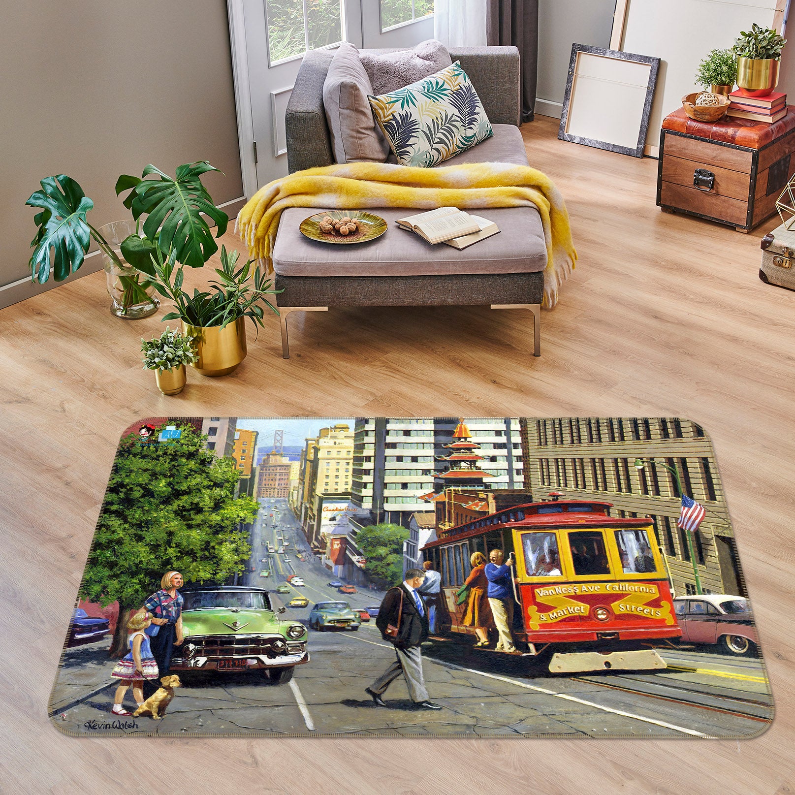 3D Street Vehicle 020 Kevin Walsh Rug Non Slip Rug Mat