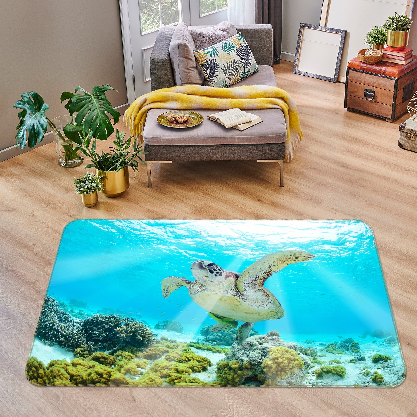 3D Sea Turtle 38135 Animal Non Slip Rug Mat