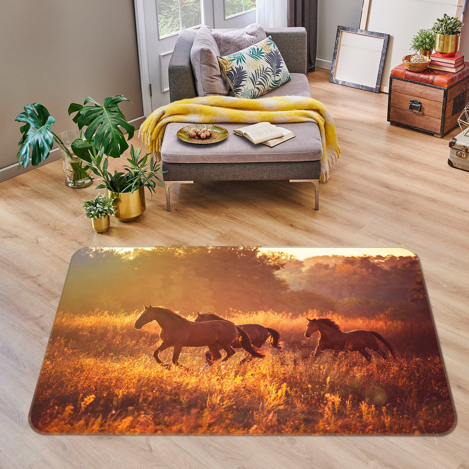 3D Running Horse 38105 Animal Non Slip Rug Mat