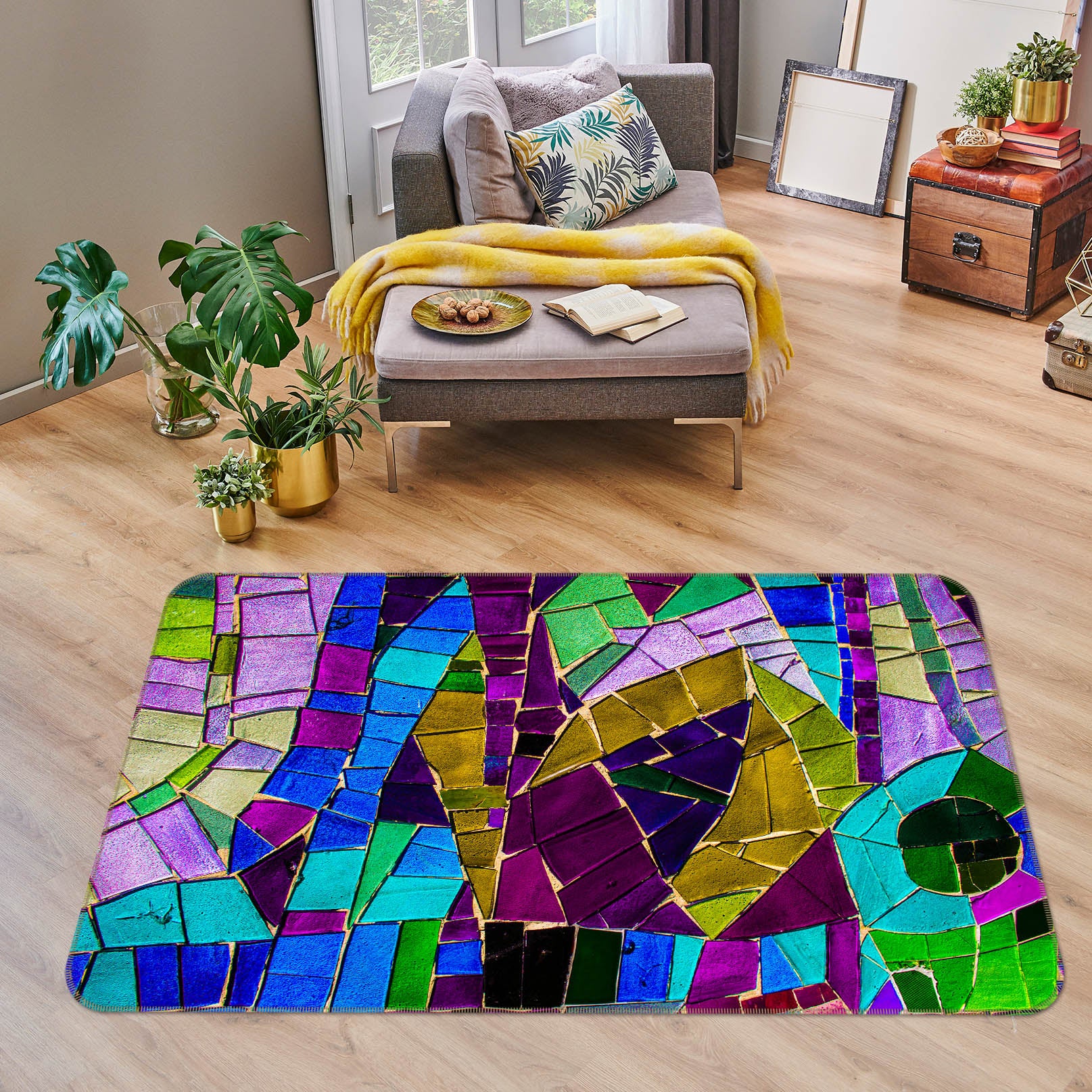 3D Color Pieces 25221 Non Slip Rug Mat