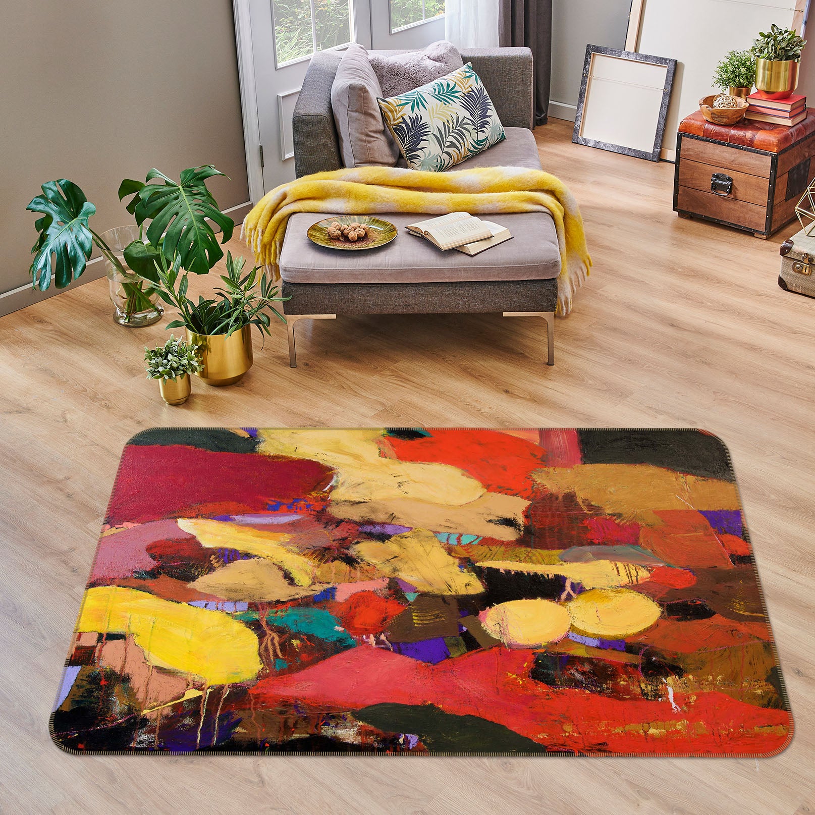 3D Abstract Art 1075 Allan P. Friedlander Rug Non Slip Rug Mat