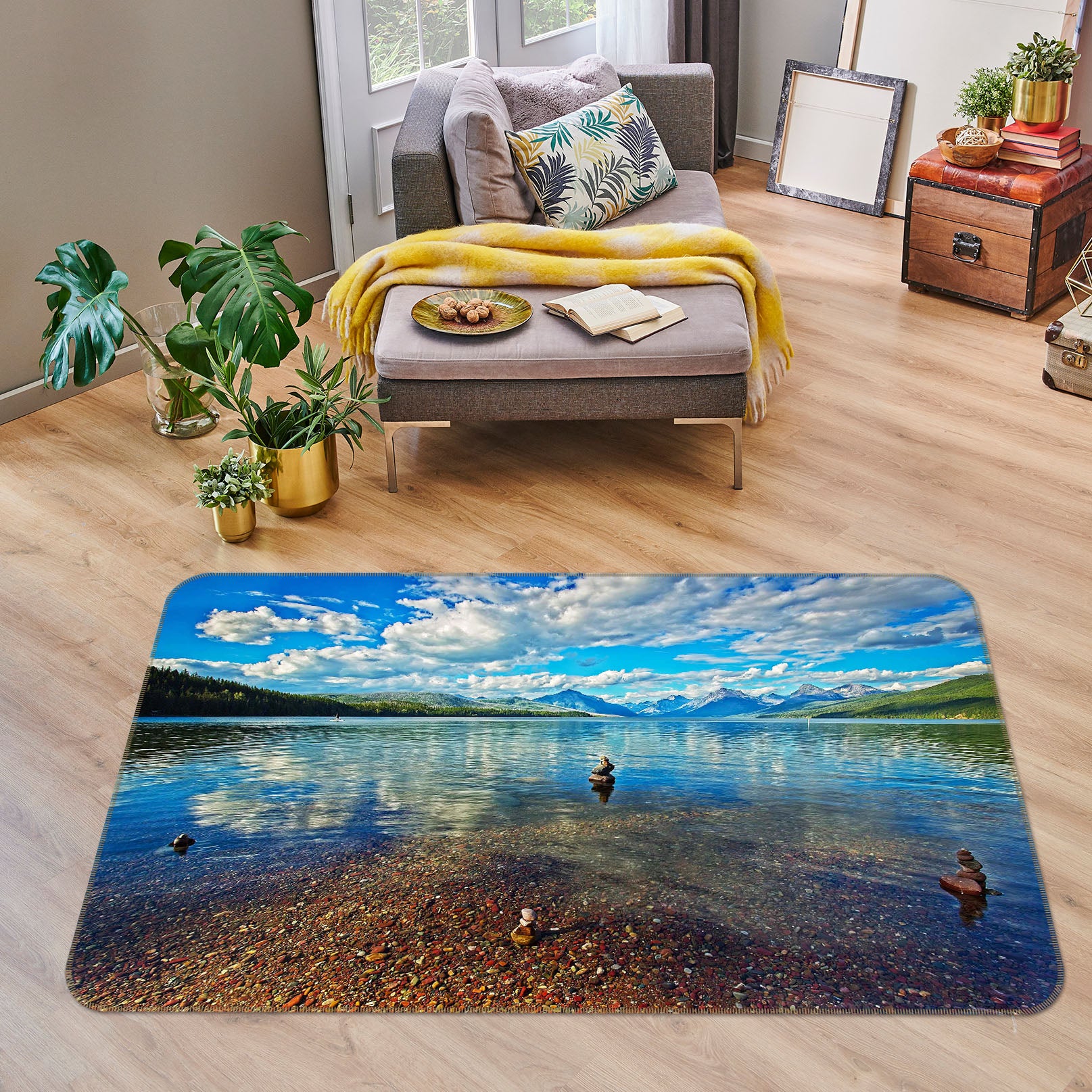 3D Sky Lake 84073 Kathy Barefield Rug Non Slip Rug Mat