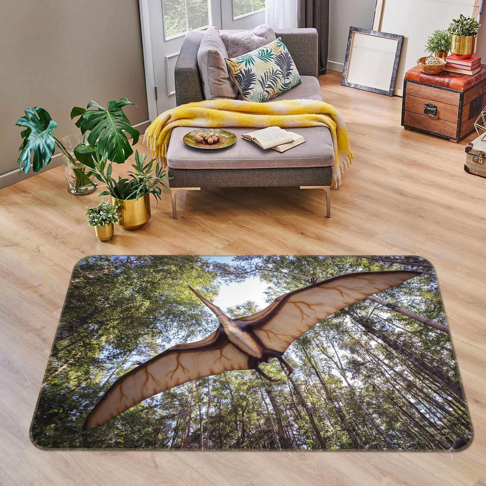 3D Pterodactyl Forest 68203 Animal Non Slip Rug Mat