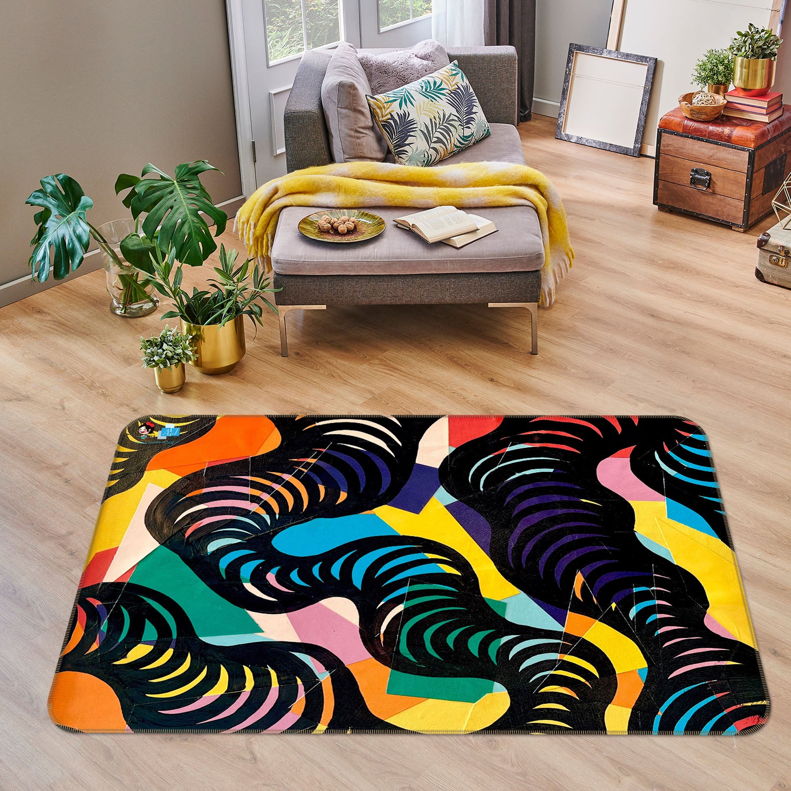 3D Color Graphics 8204 Jacqueline Reynoso Rug Non Slip Rug Mat