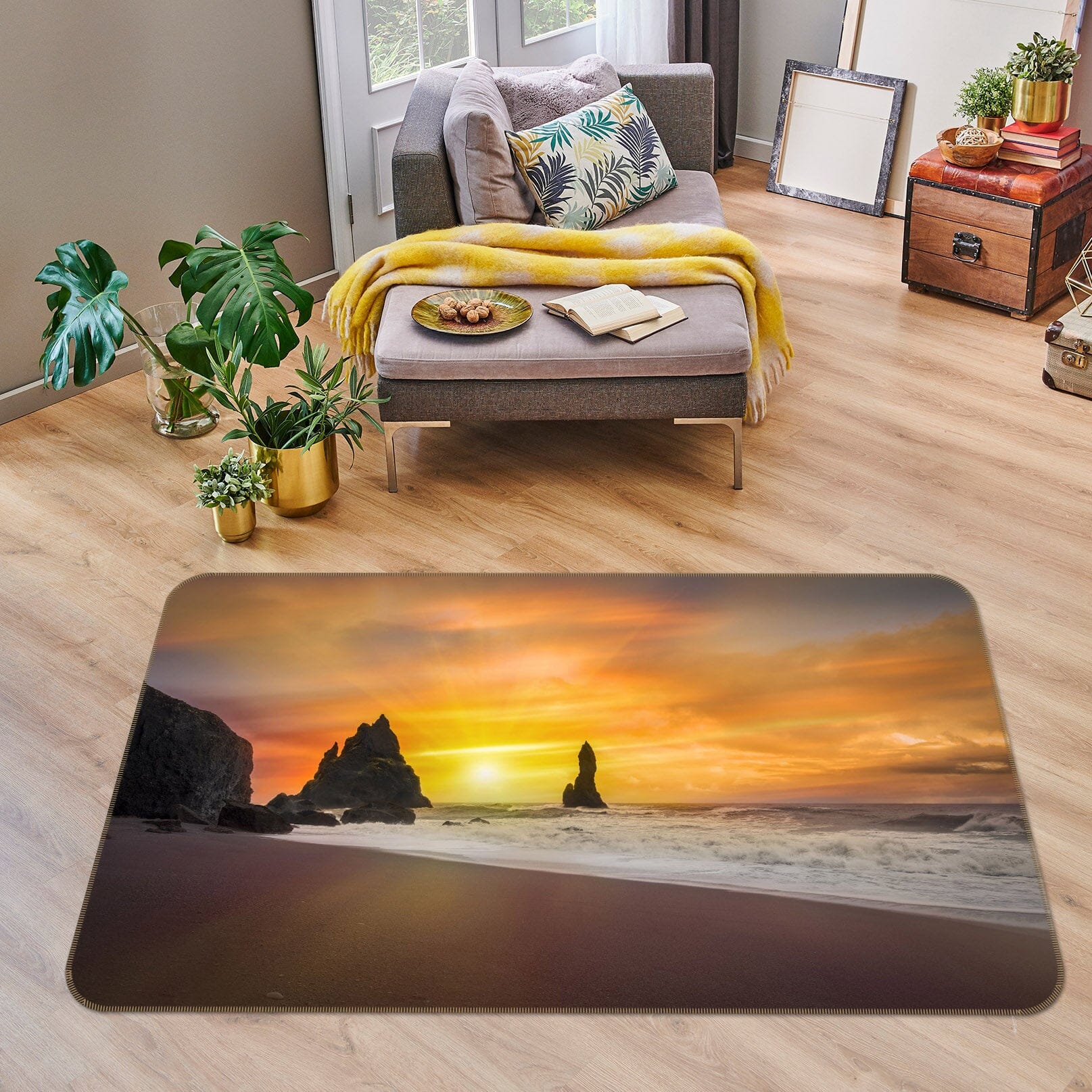 3D Sunset Beach 1022 Marco Carmassi Rug Non Slip Rug Mat Mat AJ Creativity Home 