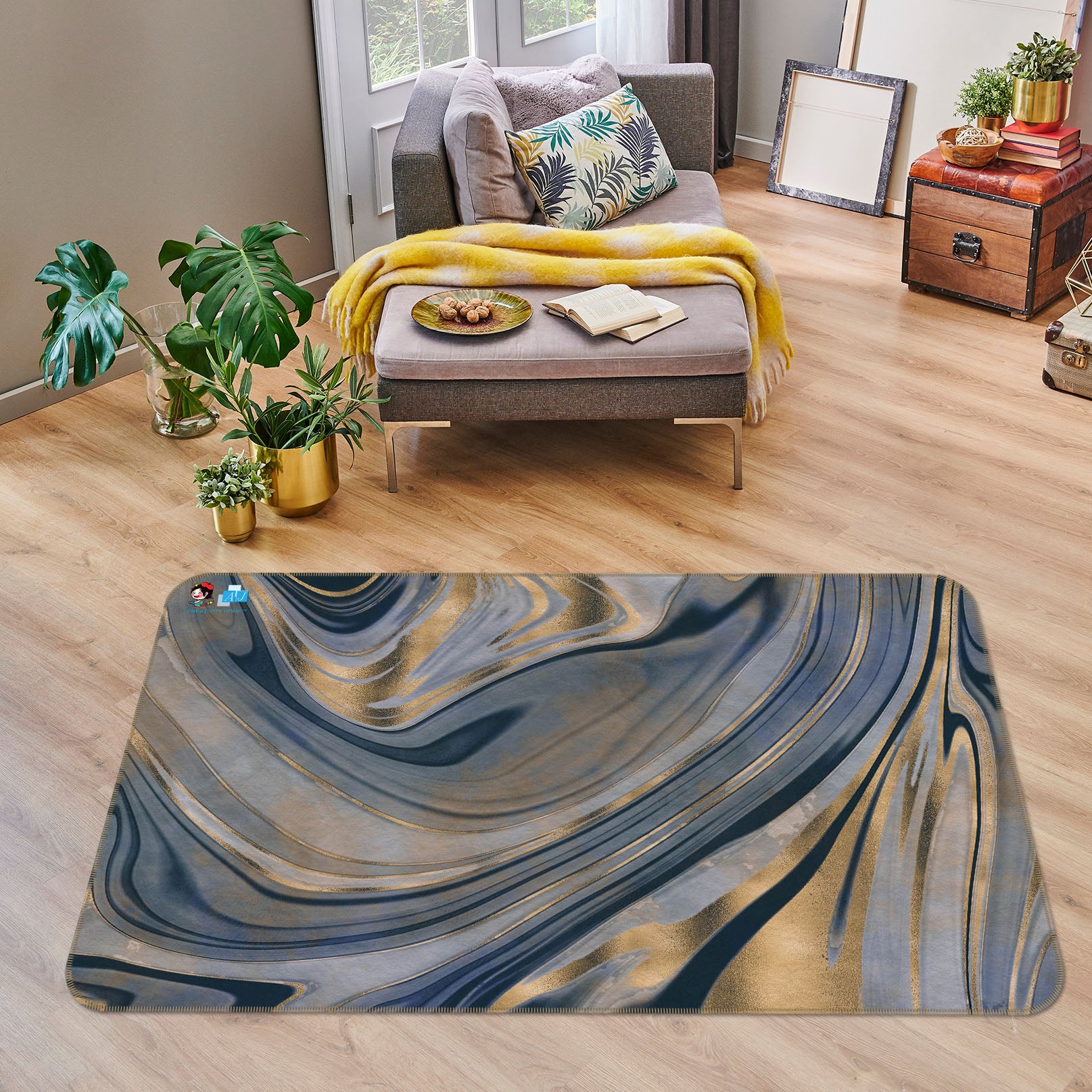 3D Texture 83020 Andrea haase Rug Non Slip Rug Mat