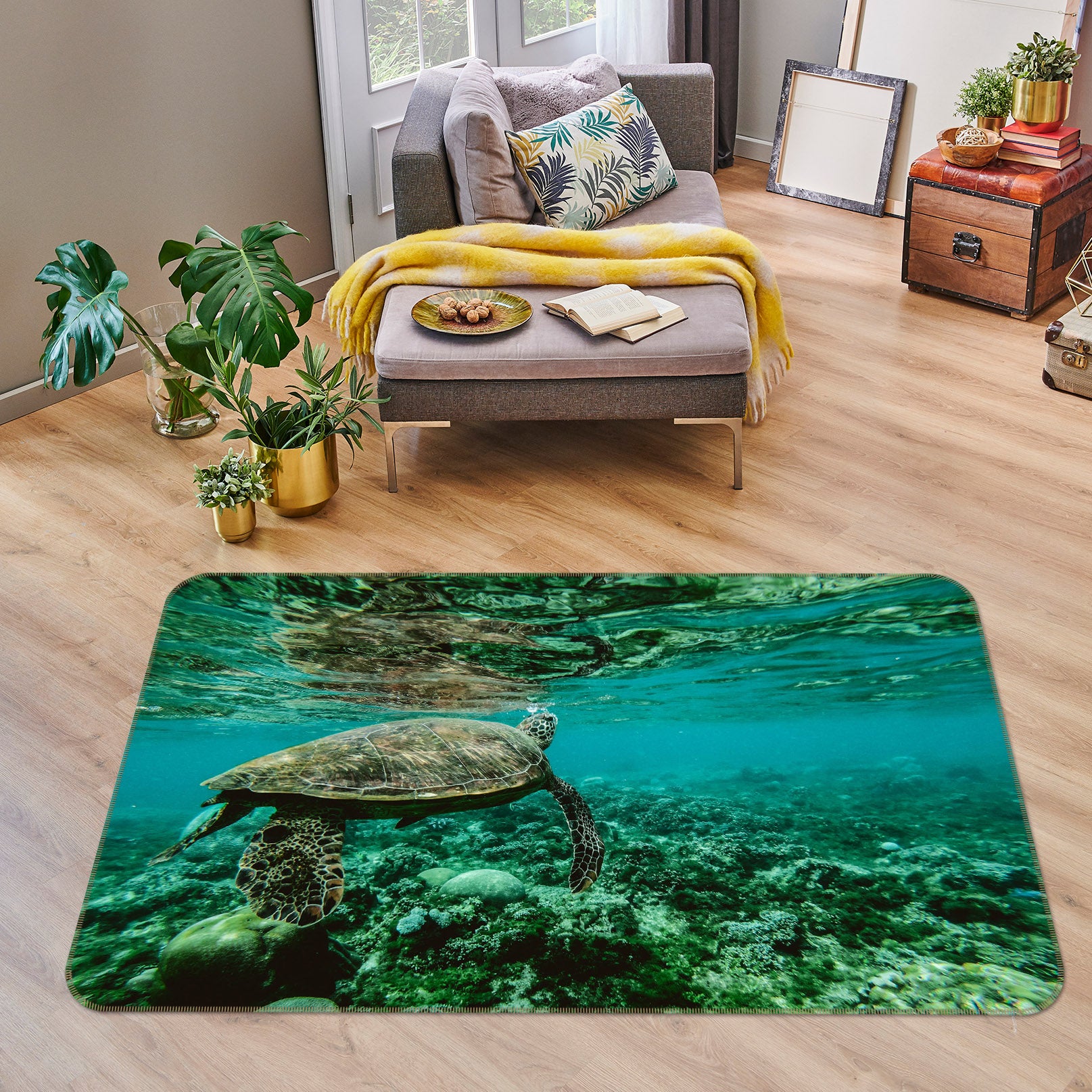 3D Sea Turtle 38155 Animal Non Slip Rug Mat