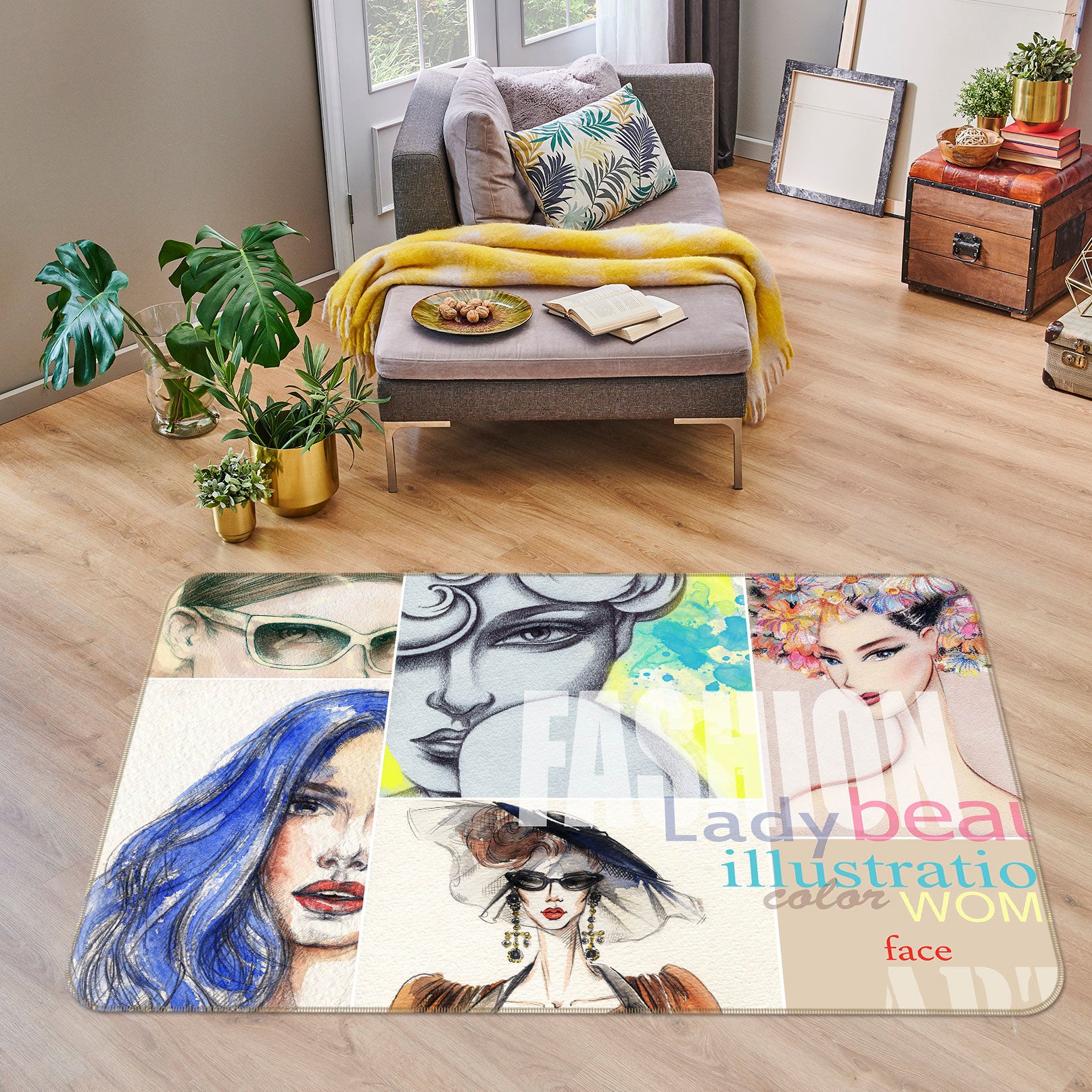 3D Graffiti Model 1004 Non Slip Rug Mat