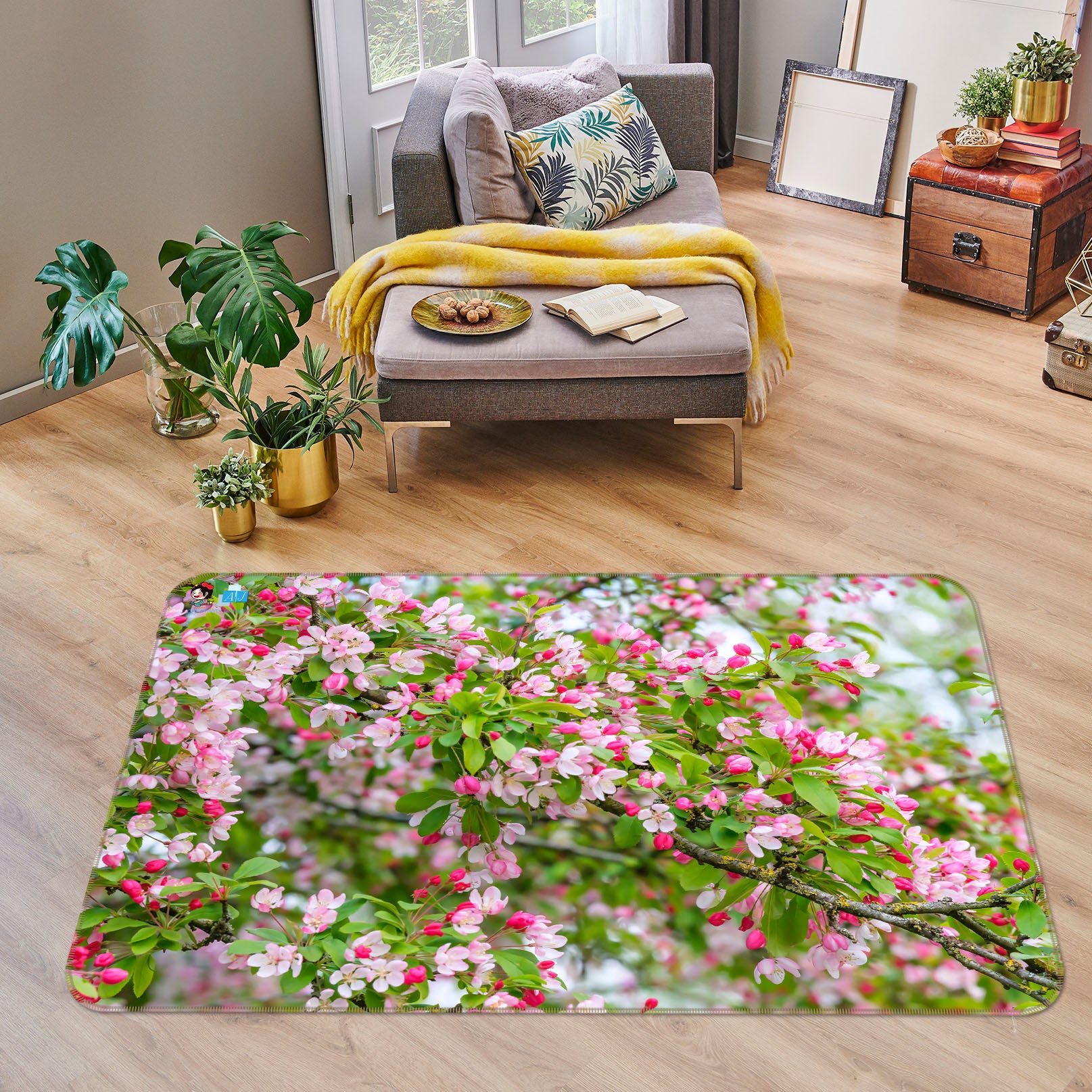 3D Spring Flowers 6769 Assaf Frank Rug Non Slip Rug Mat