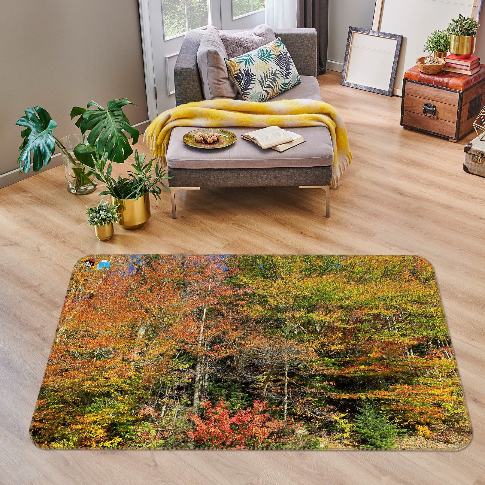 3D Woods Jungle 62061 Kathy Barefield Rug Non Slip Rug Mat