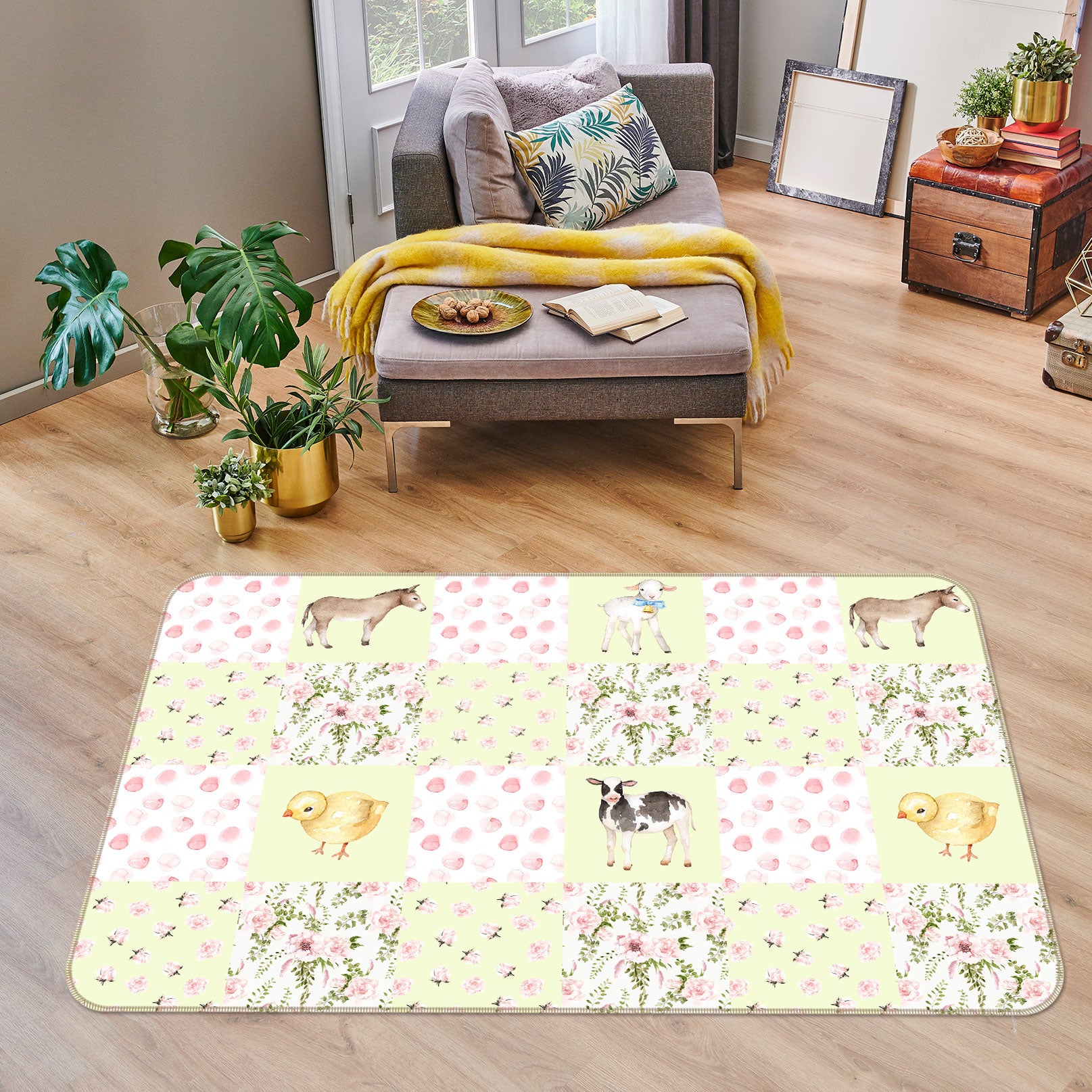 3D Horse Sheep Cow 012 Uta Naumann Rug Non Slip Rug Mat