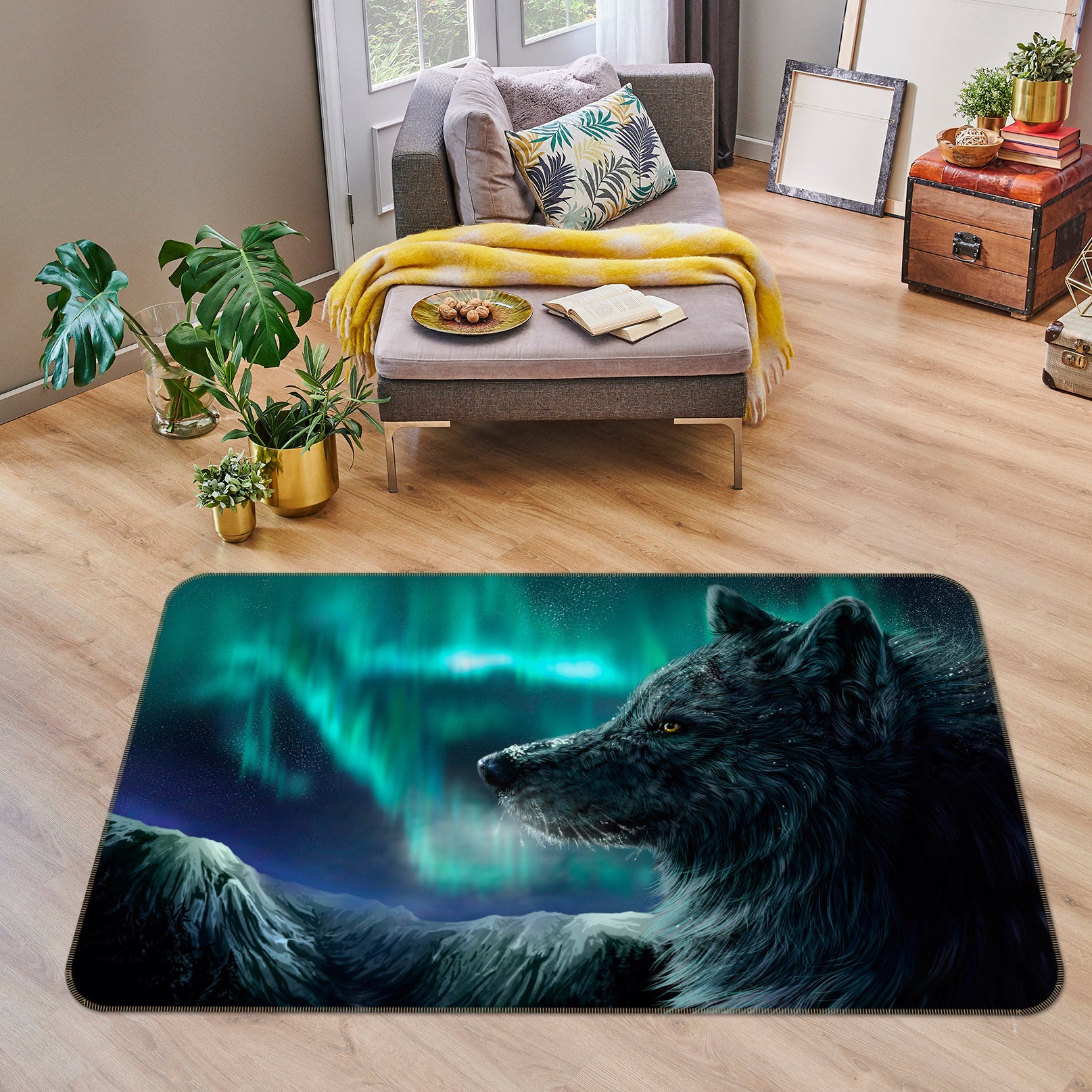 3D Wolf Aurora 38144 Animal Non Slip Rug Mat