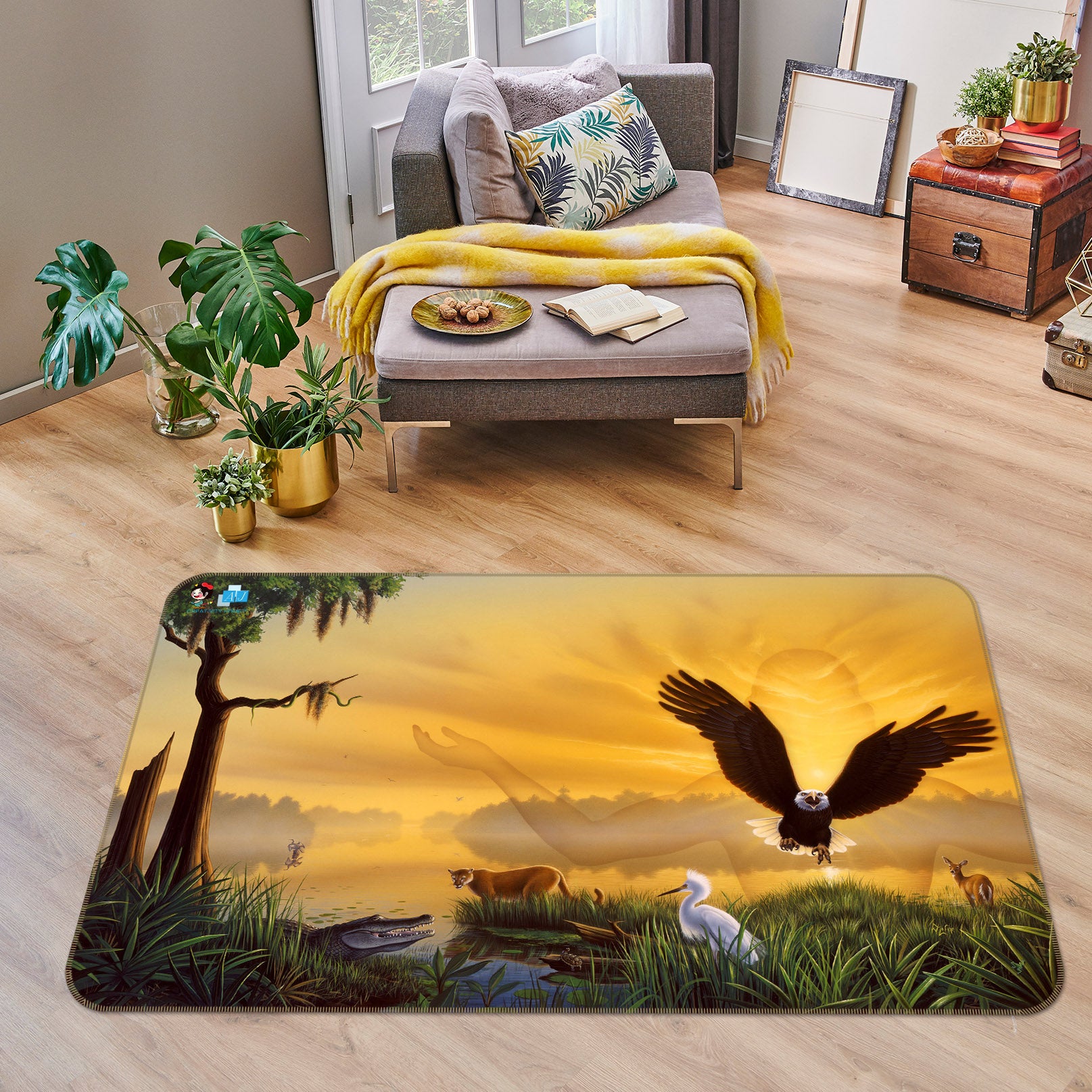 3D Flying Eagle 85080 Jerry LoFaro Rug Non Slip Rug Mat