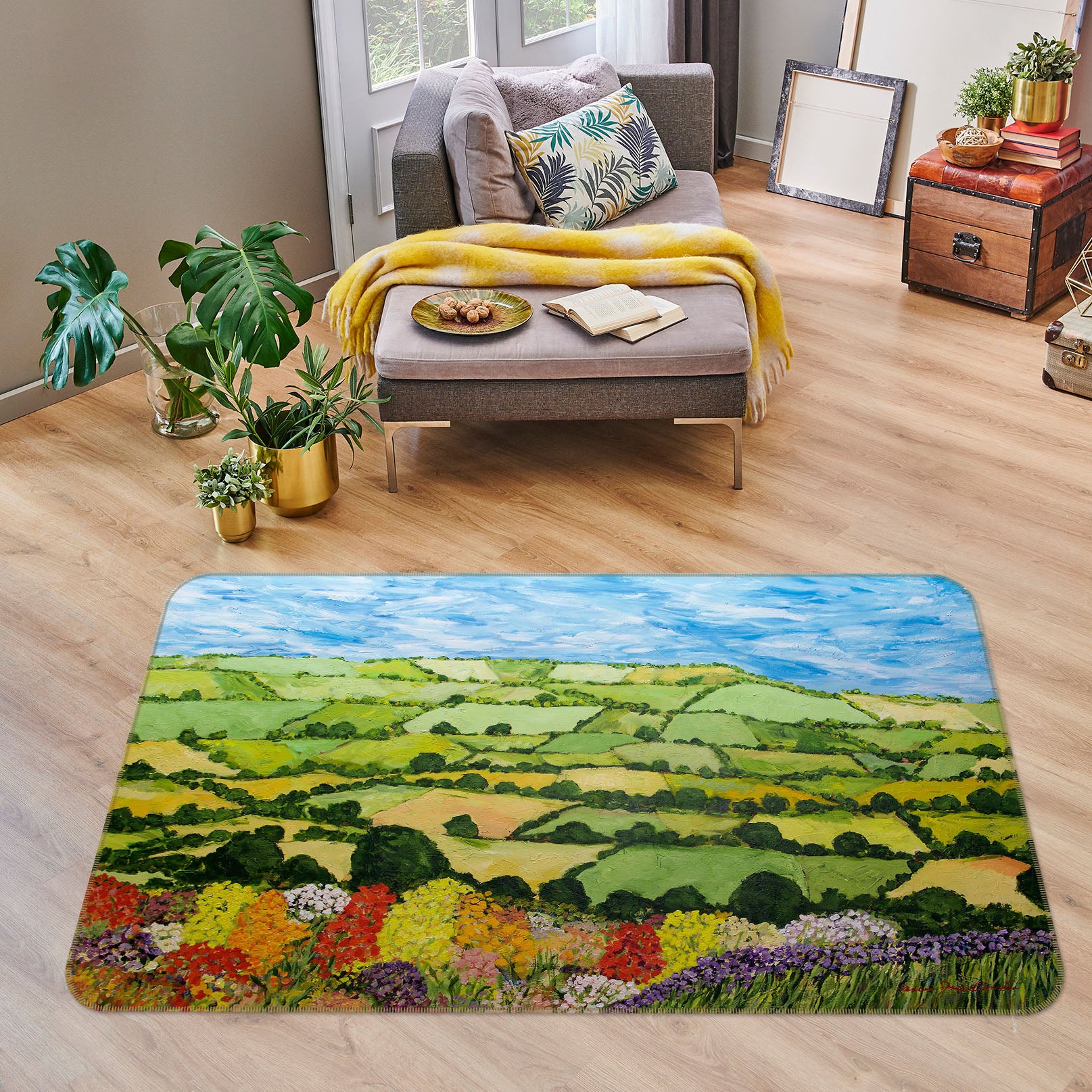 3D Terraces 1109 Allan P. Friedlander Rug Non Slip Rug Mat